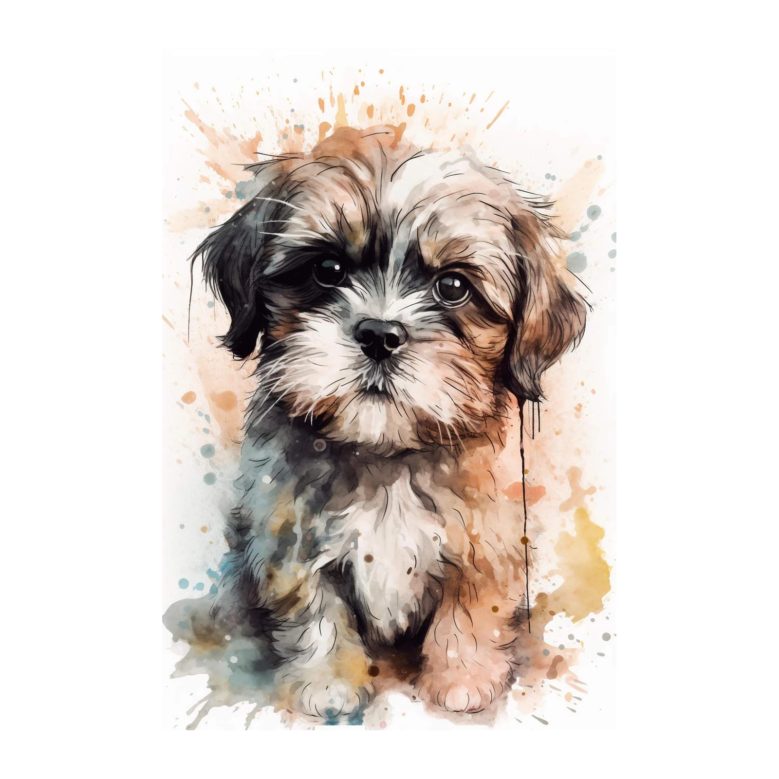 Adorable Shih Tzu Watercolor Wall Art