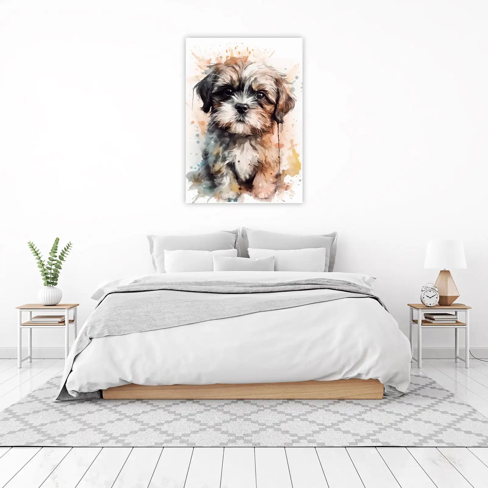 Adorable Shih Tzu Watercolor Wall Art