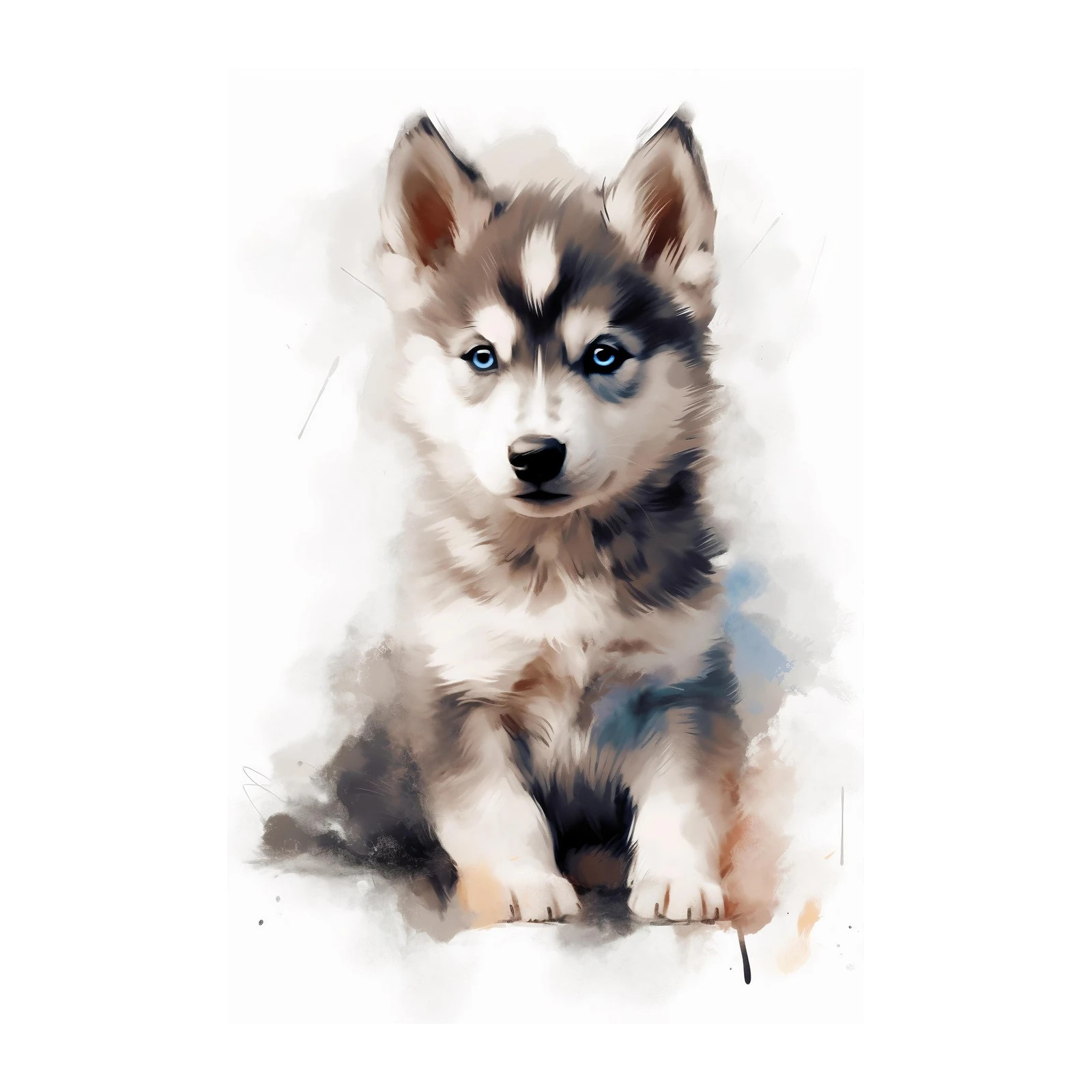 Adorable Husky Puppy "Blue Eyes" Wall Art