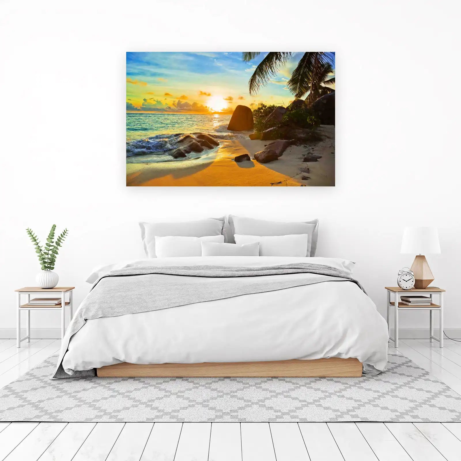 Serene Tropical Sunset Beach Wall Art