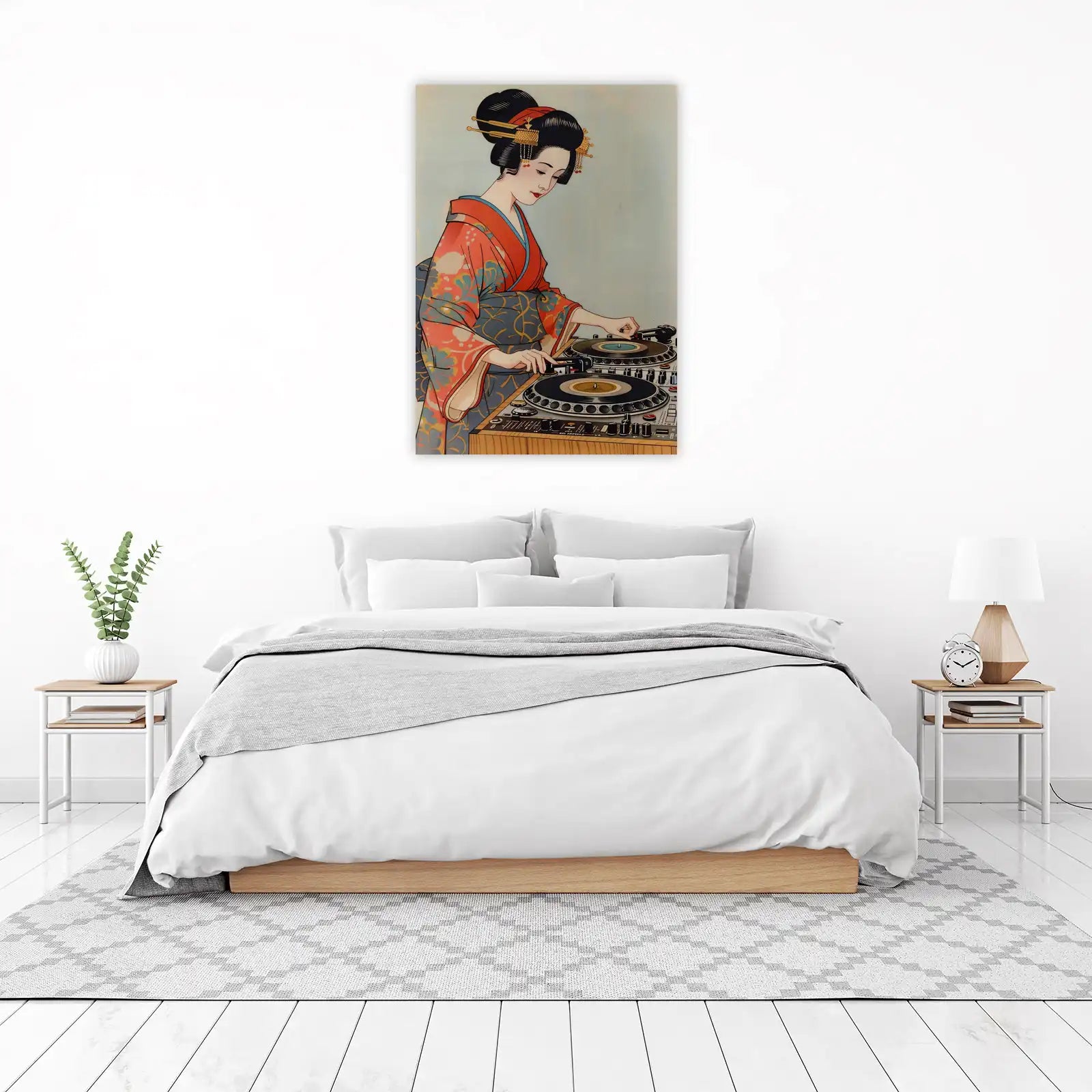 Geisha DJ Remix Japanese Art Wall Art