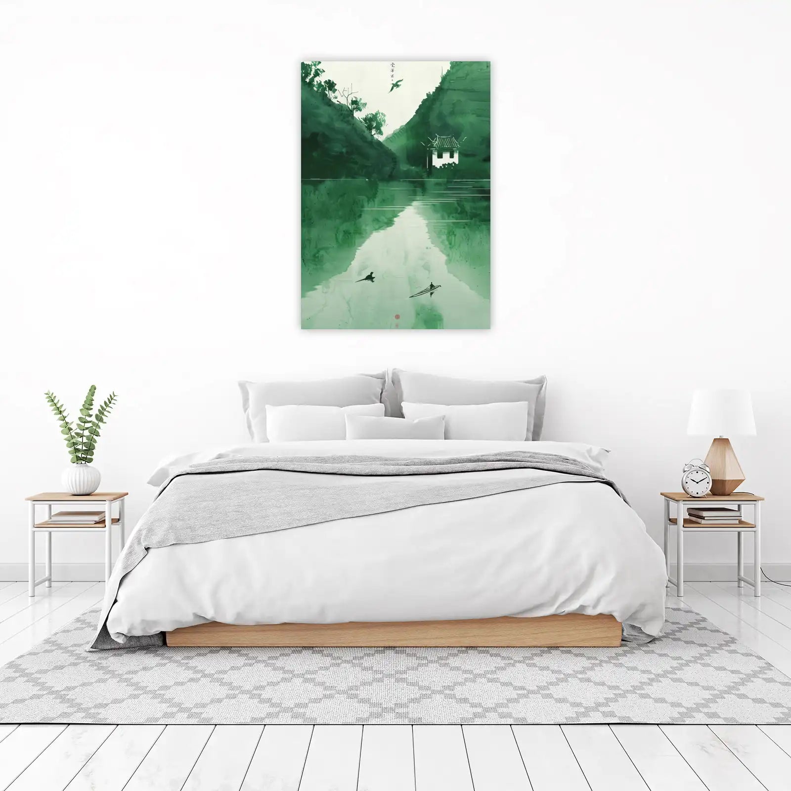 Serene Mountain Lake Landscape Wall Art