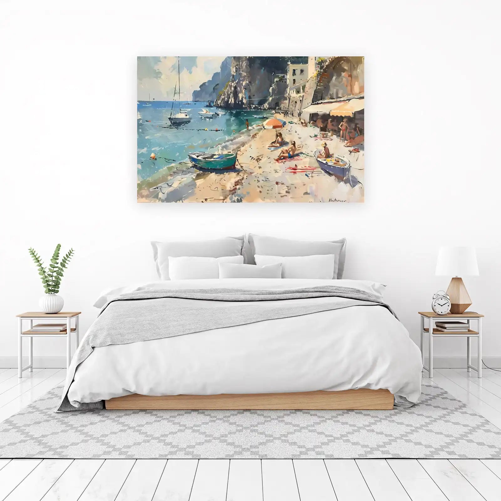Coastal Serenity Italian Beach Scene Wall Art