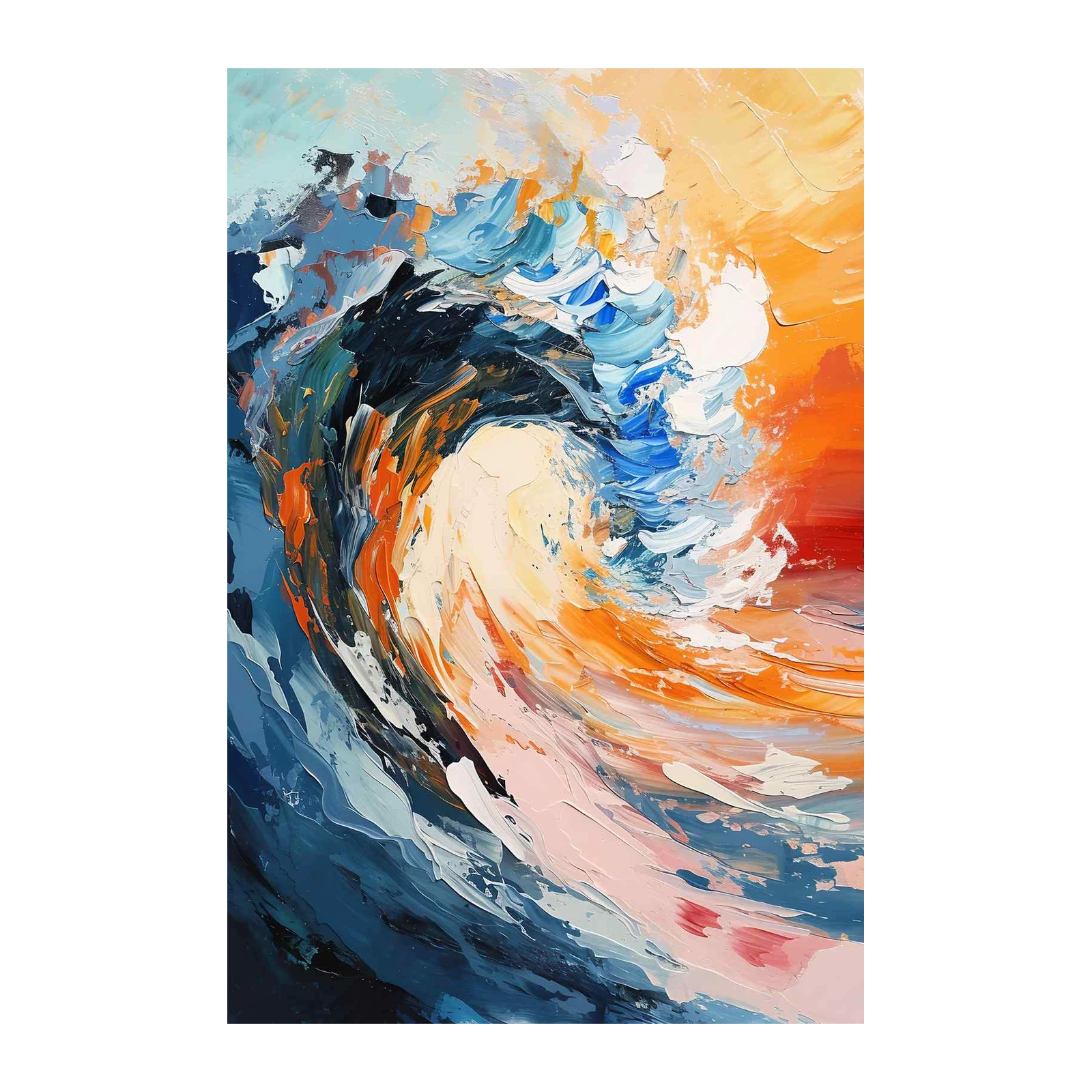 Energetic Wave Textured Wall Art