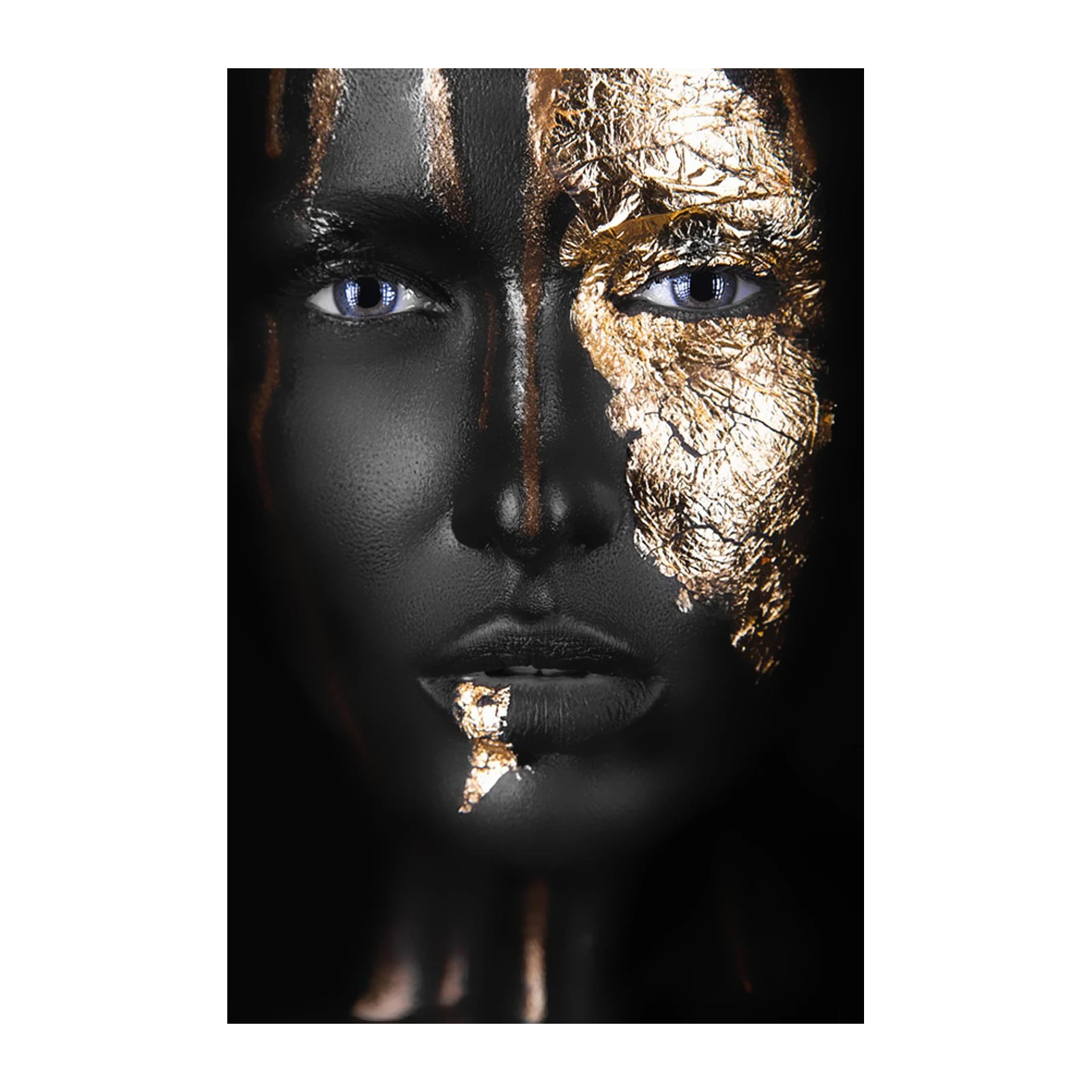 Bold Gold Face Portrait Wall Art | Luxury Wall Art