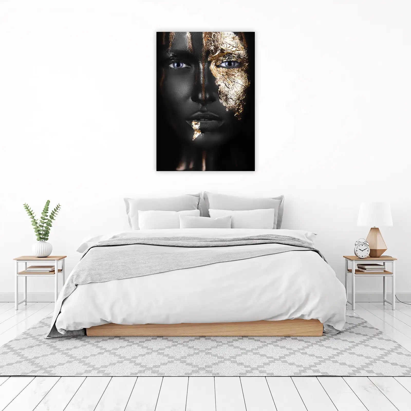 Bold Gold Face Portrait Wall Art | Luxury Wall Art