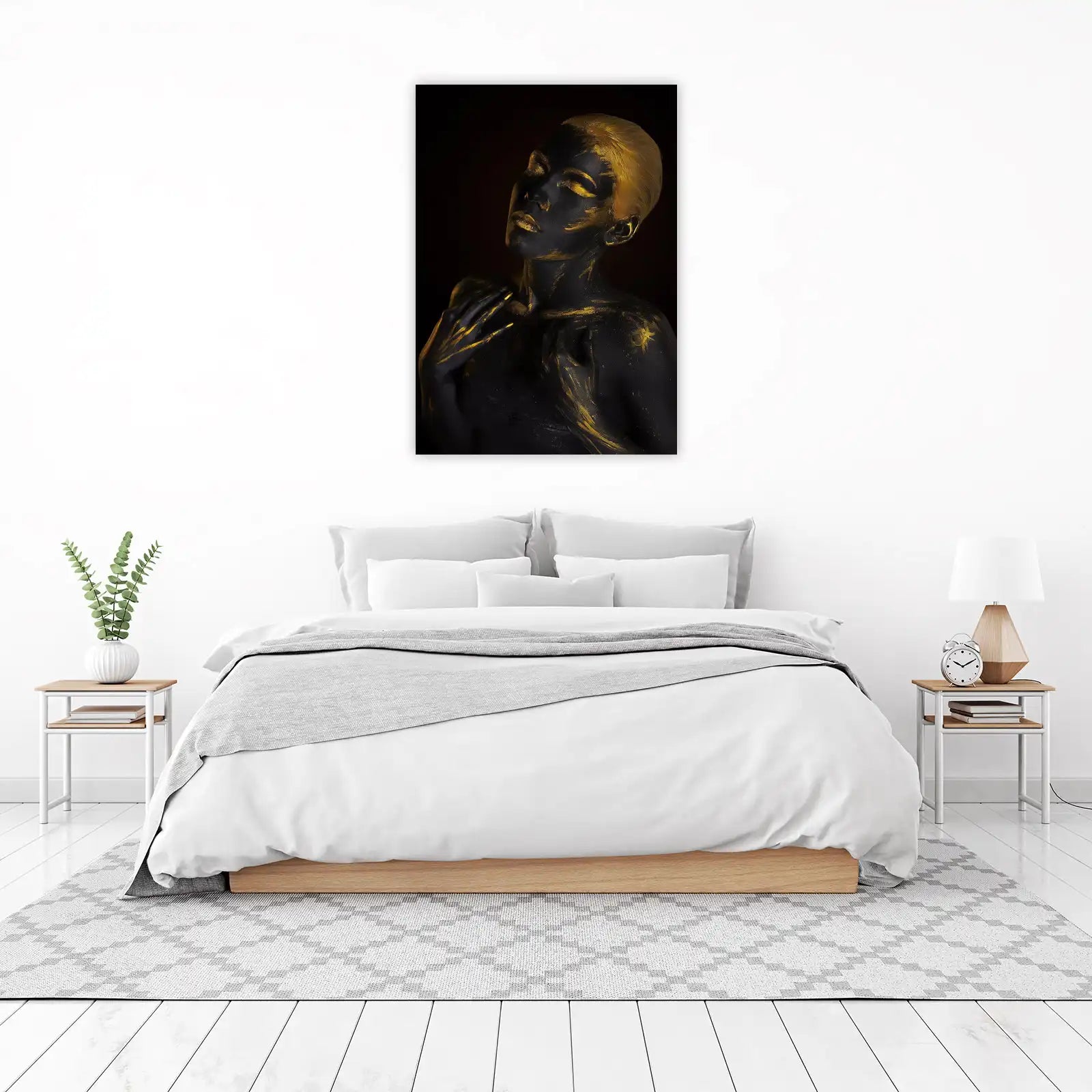 Elegant Gold & Black Woman Wall Art