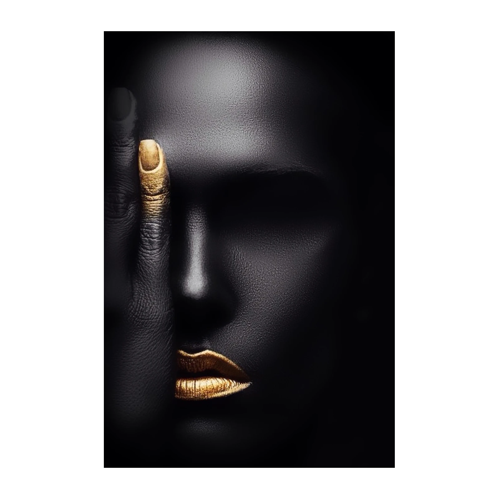 Gold Lips & Eyes Wall Art | Modern Wall Art