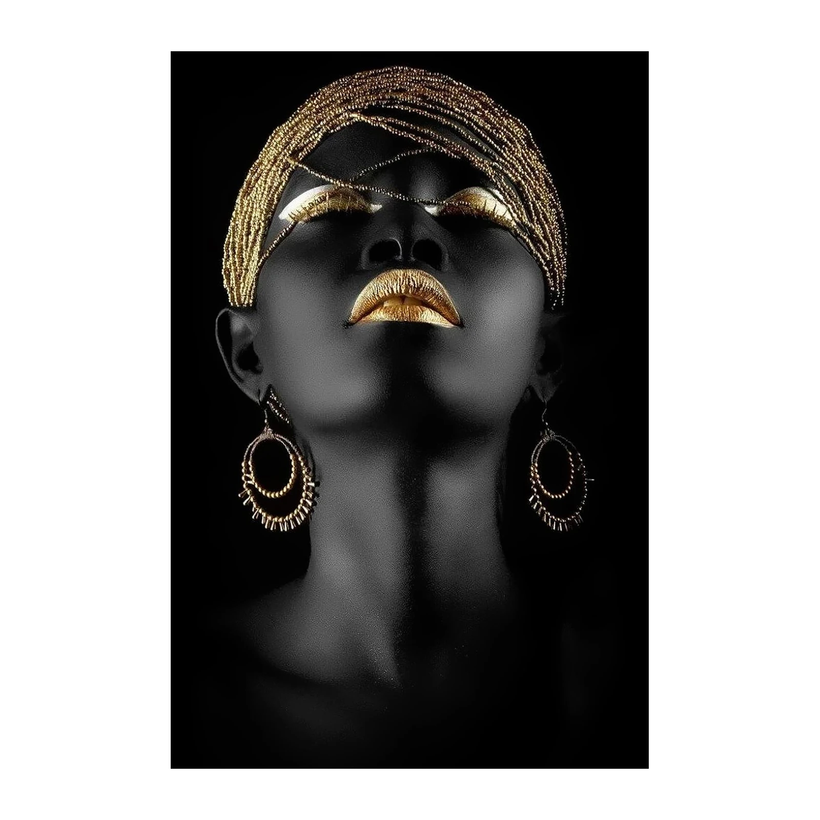 African Gold Glamour Portrait Wall Art