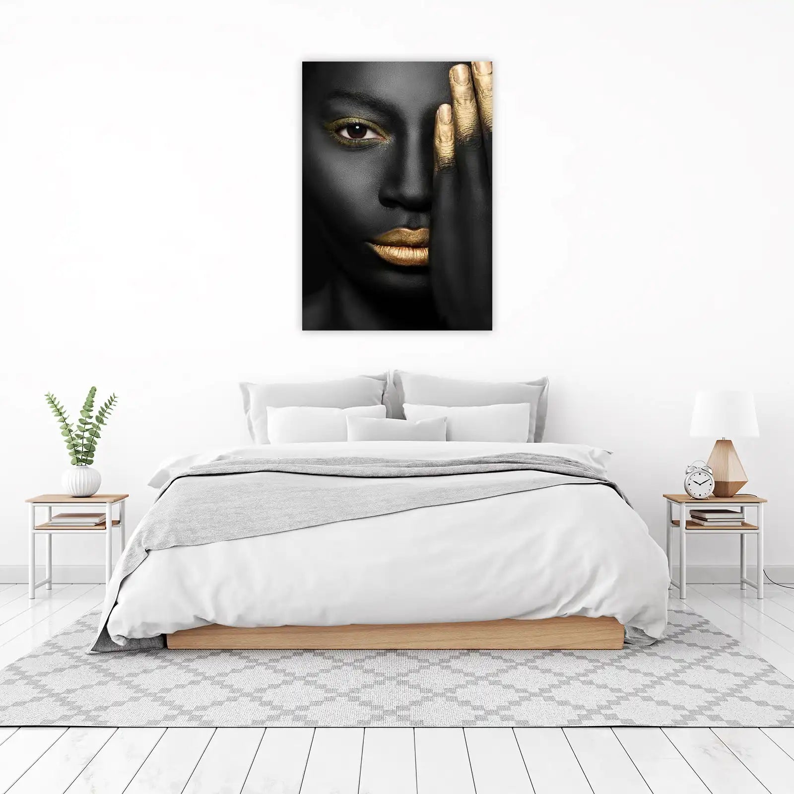 Glamorous Gold & Black Face Wall Art