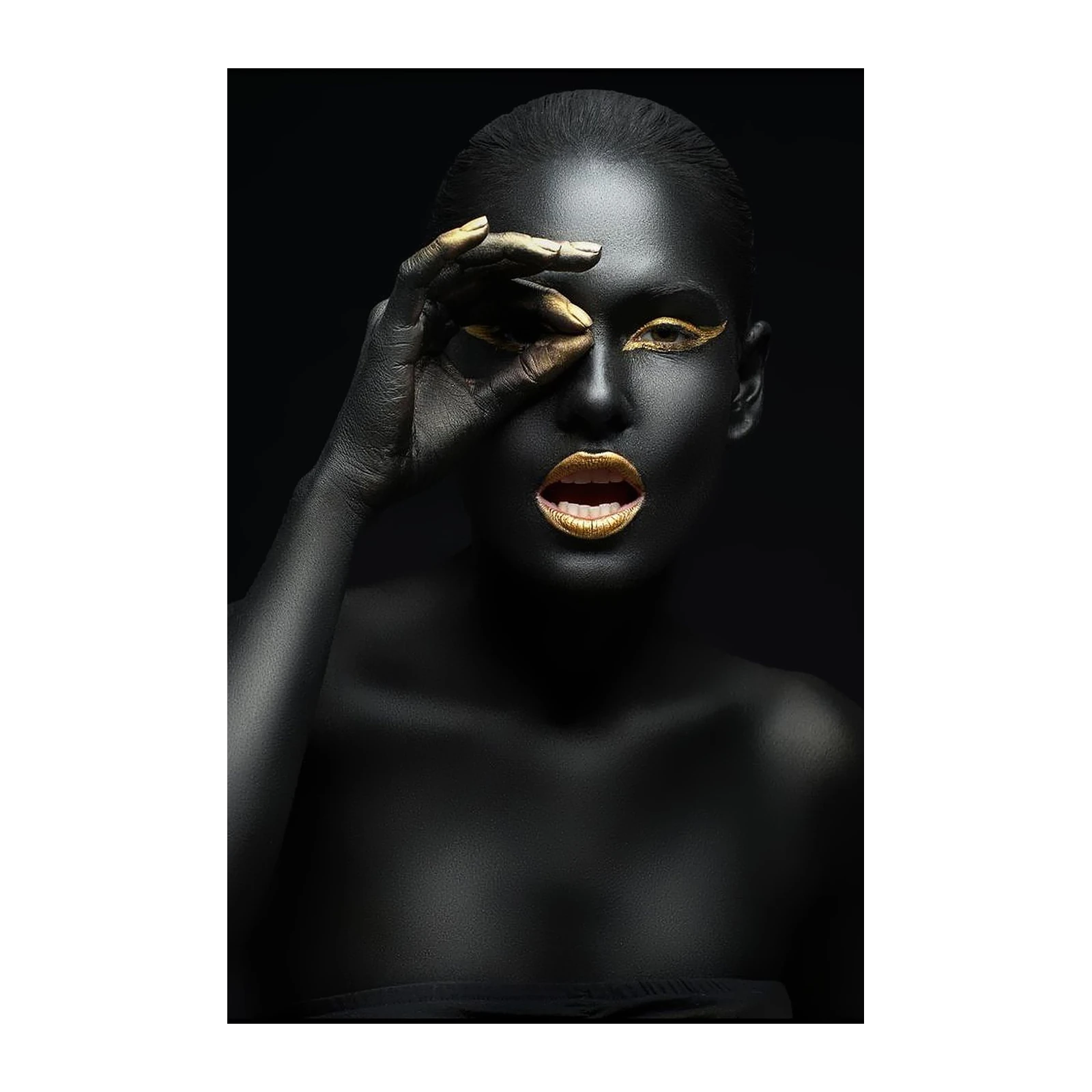 Gold & Black Elegance Woman Wall Art