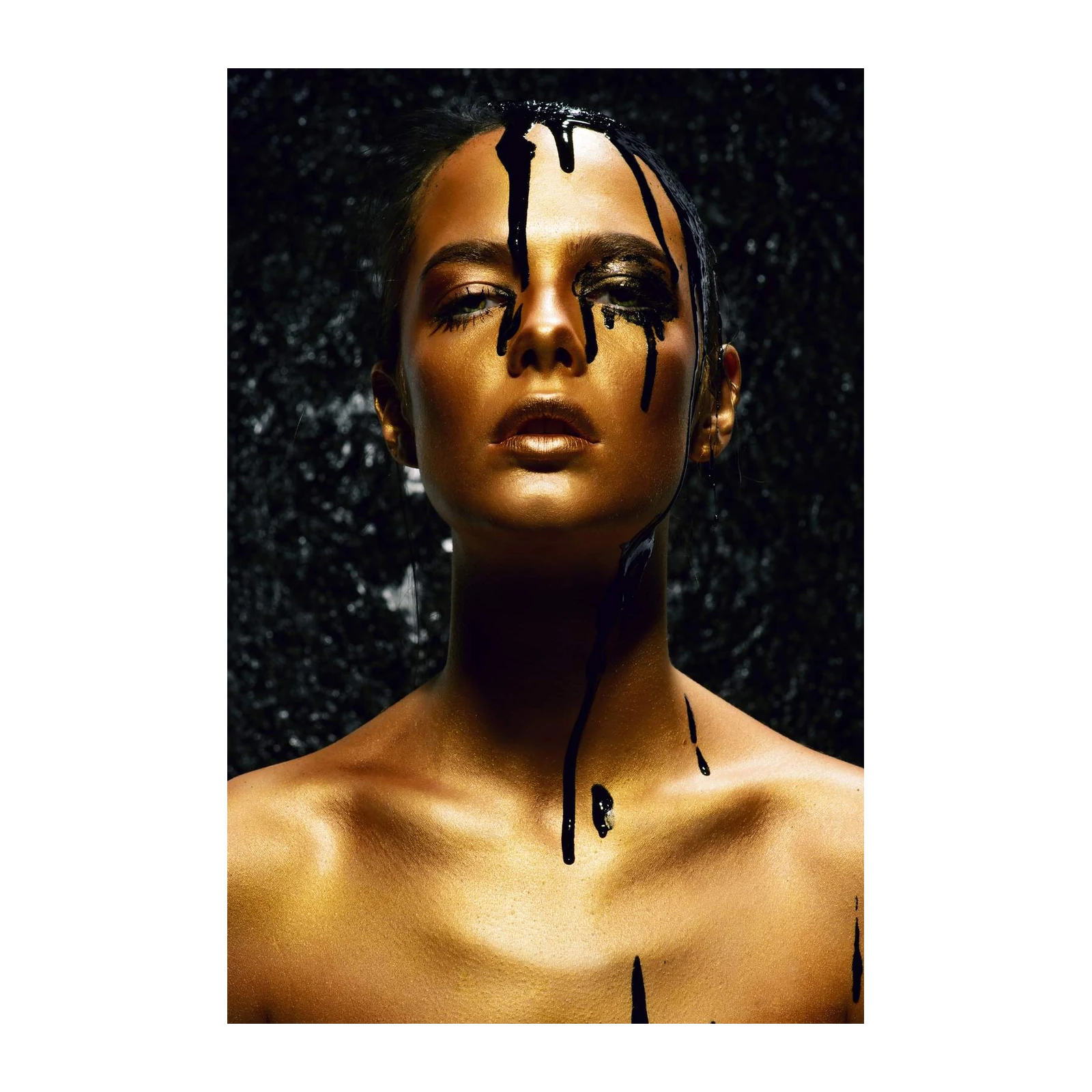 Golden Meltdown Portrait Wall Art