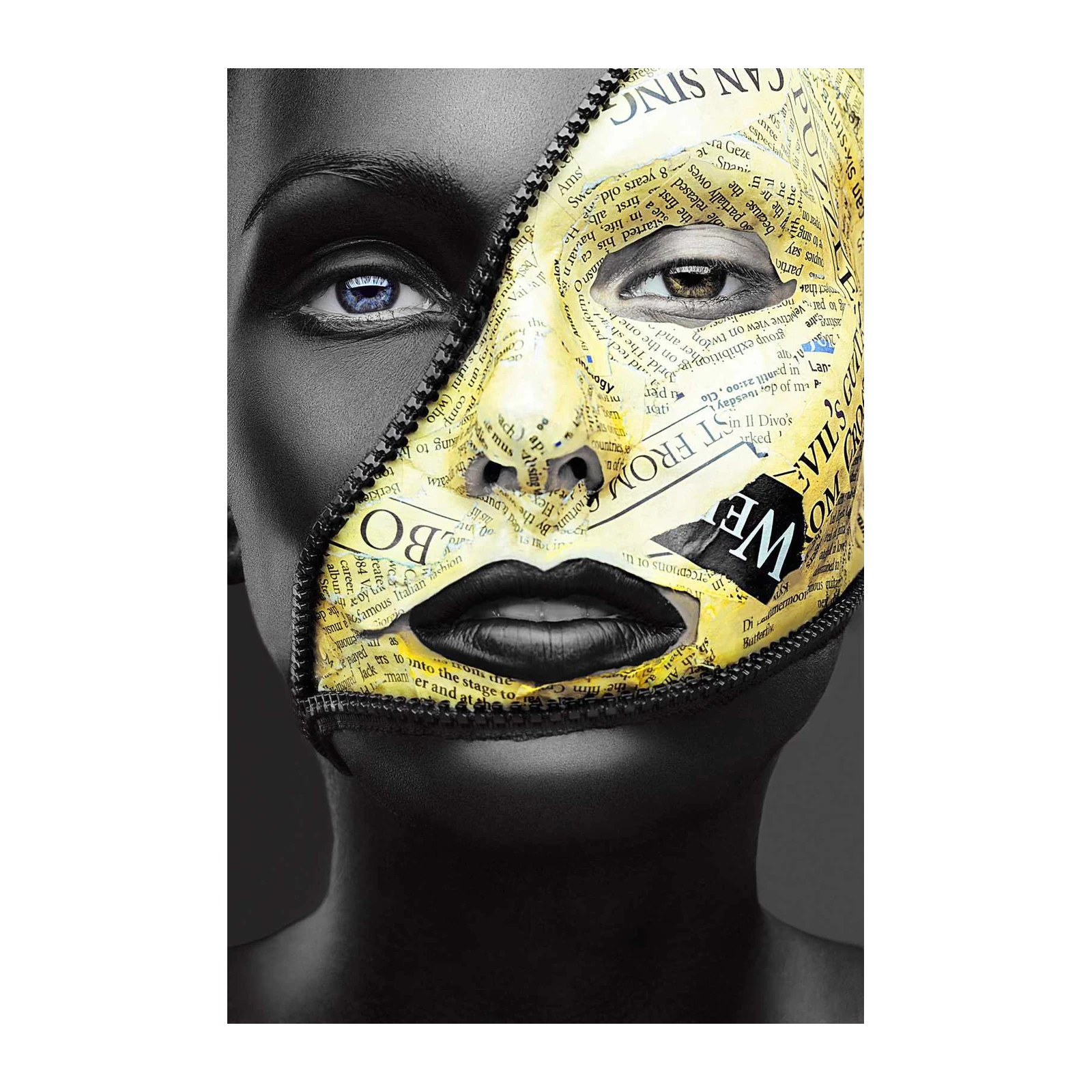 Unzipped Identity Newspaper Face Wall Art