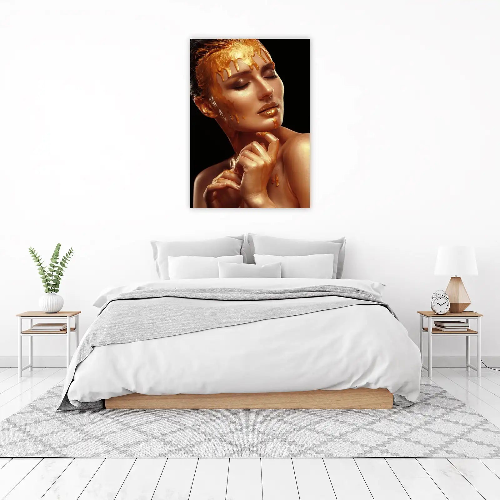 Golden Drip Elegance Woman Portrait Wall Art