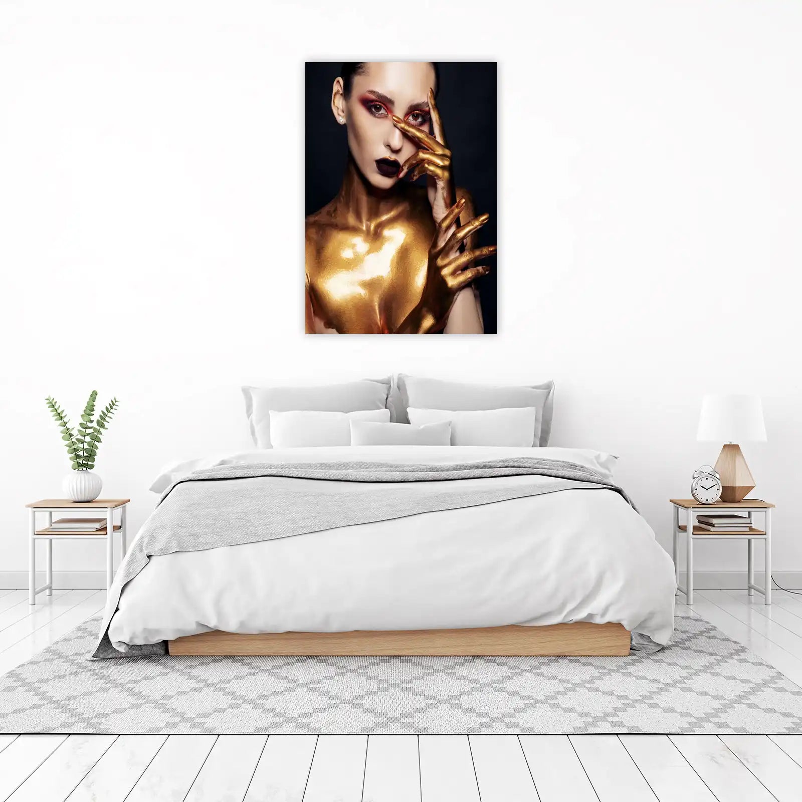 Gilded Radiance Woman Gold Body Paint Wall Art
