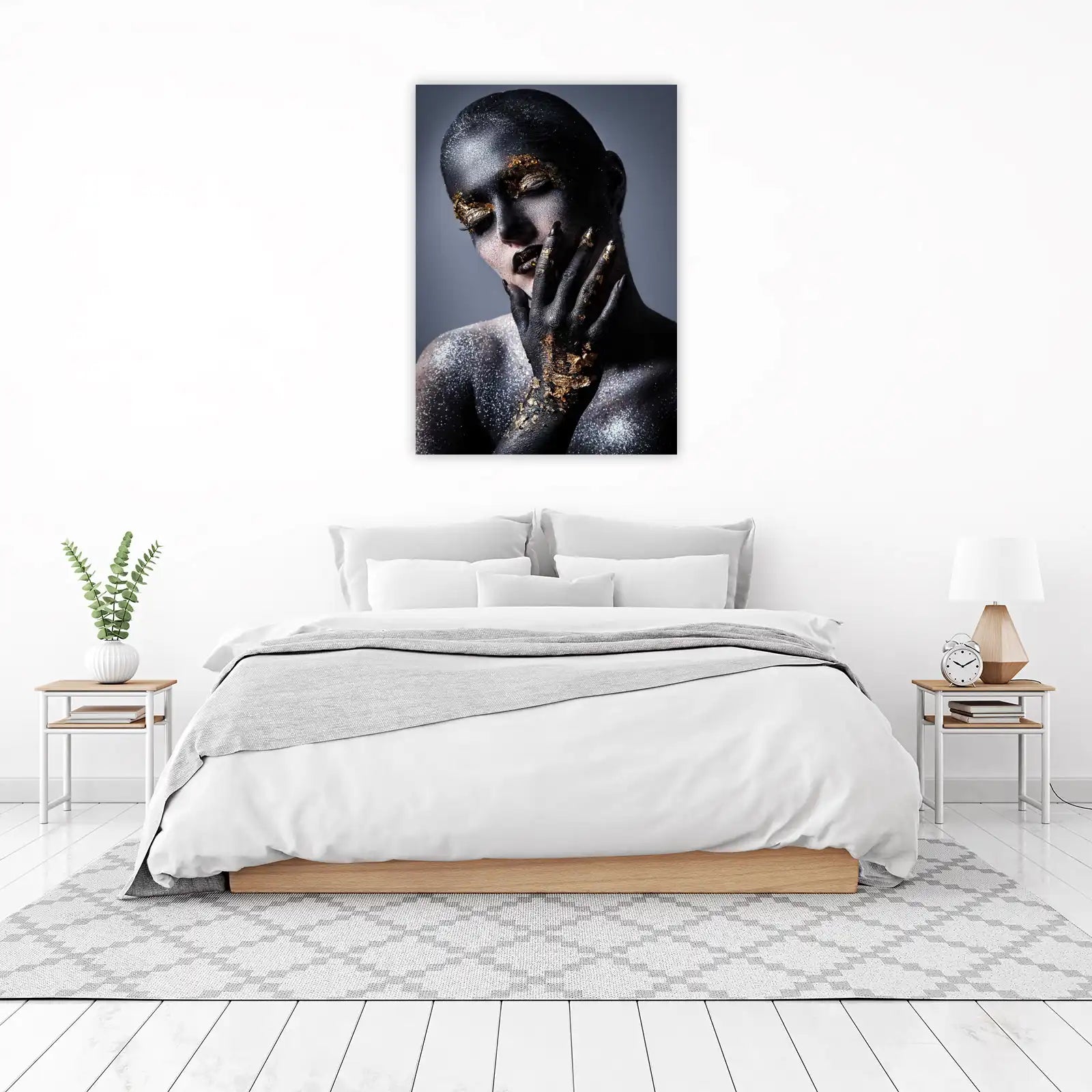 Golden Eclipse Luxury Face Art Wall Art