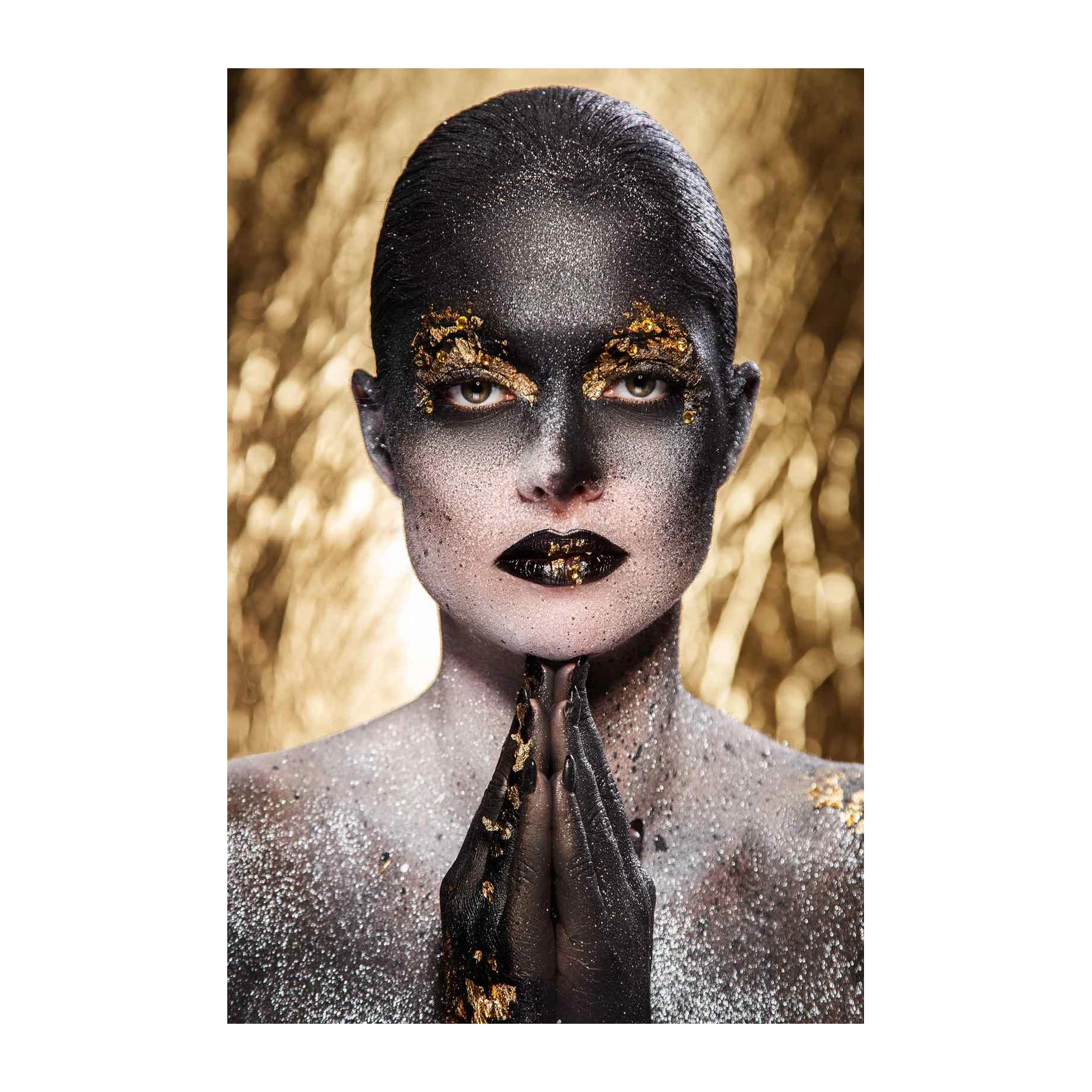 Gilded Goddess Black Gold Art Wall Art