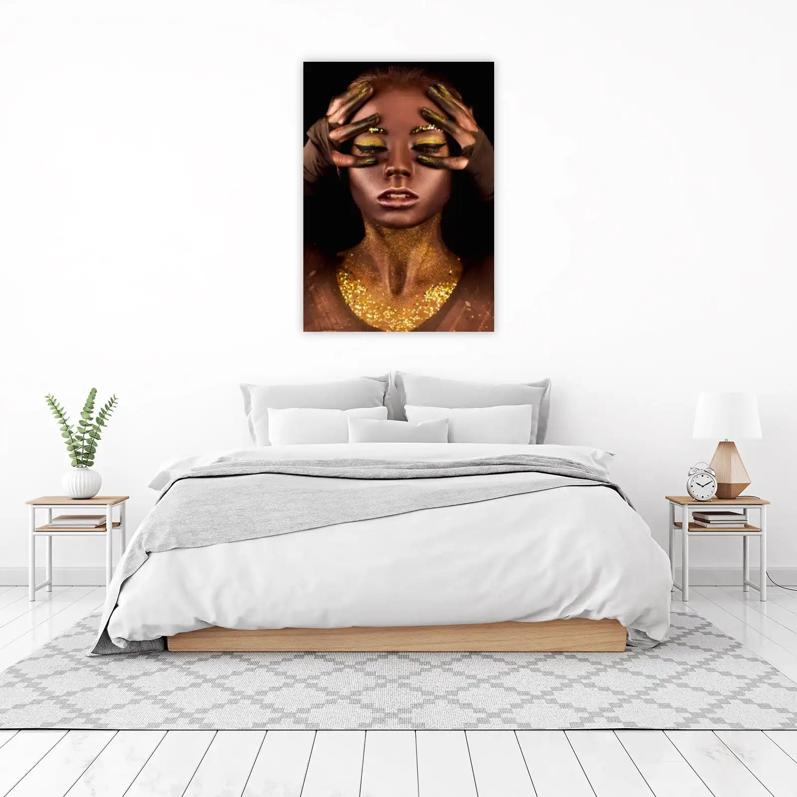 Glamorous Gold Sparkle Portrait Wall Art