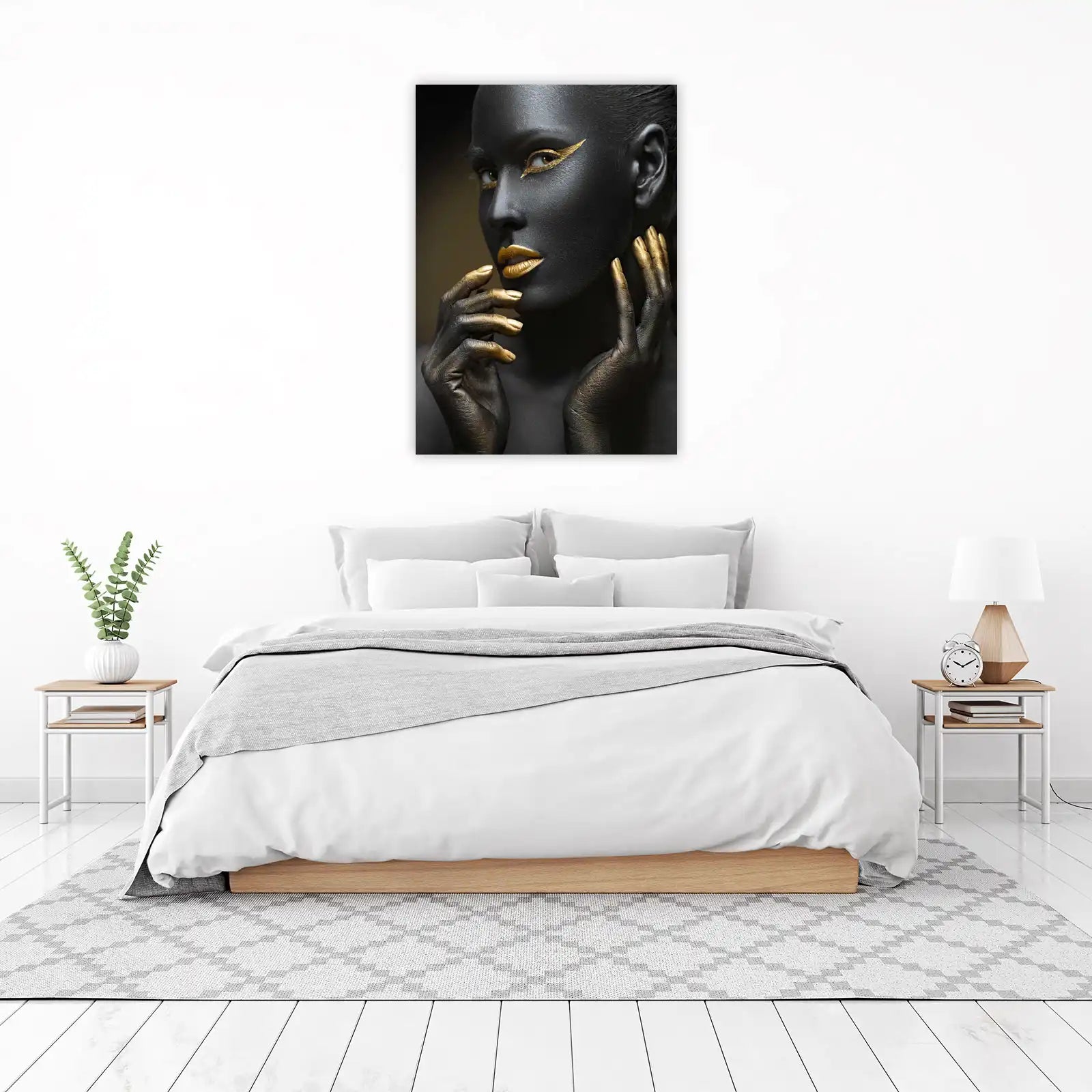 Gold & Black Elegance Face Wall Art