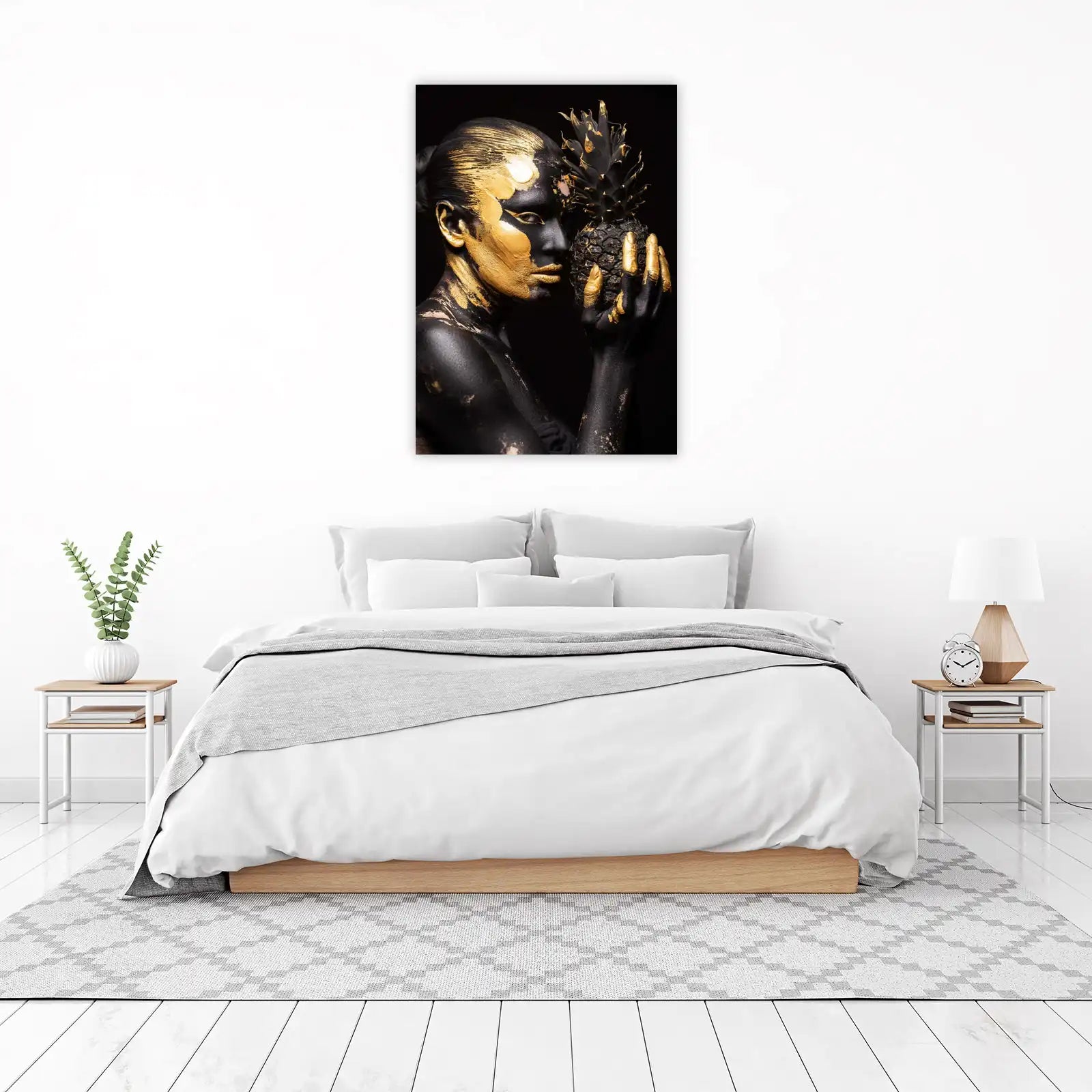 Luxury Gold & Black Pineapple Portrait Wall Art
