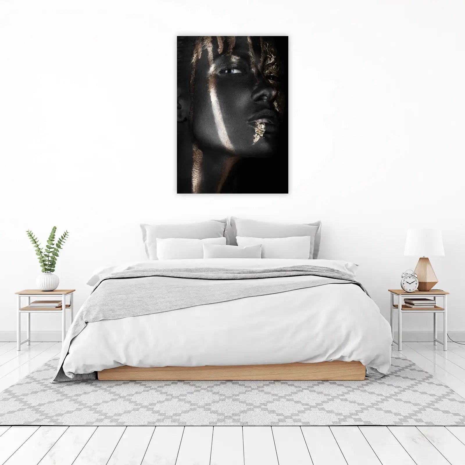 Bold Gold & Black Face Art Wall Art