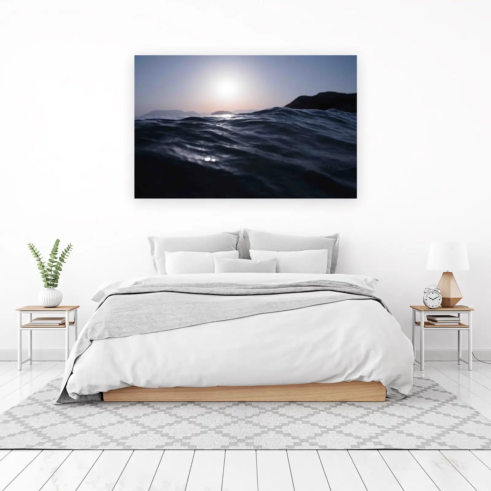 Ocean Waves Sunset Wall Art