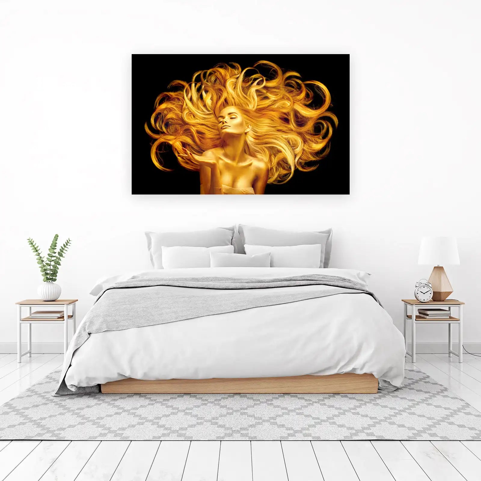 Golden Goddess Flowing Hair Wall Art