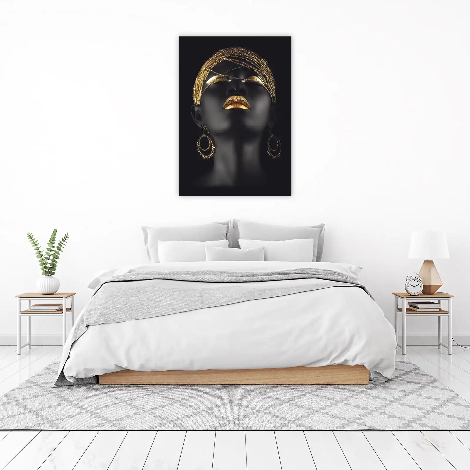 Opulent Gold Face African Art Wall Art