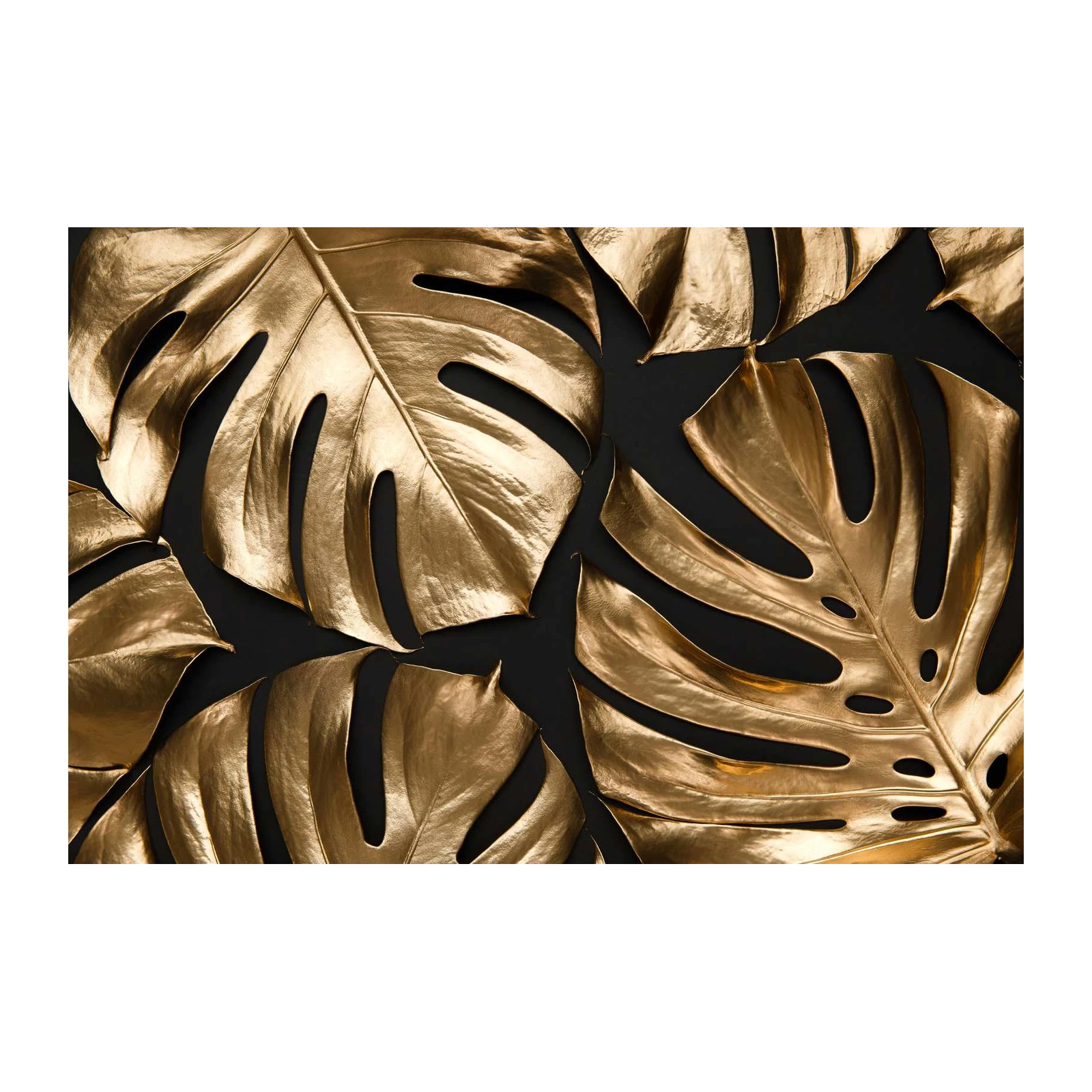 Luxurious Gold Monstera Leaves Wall Art