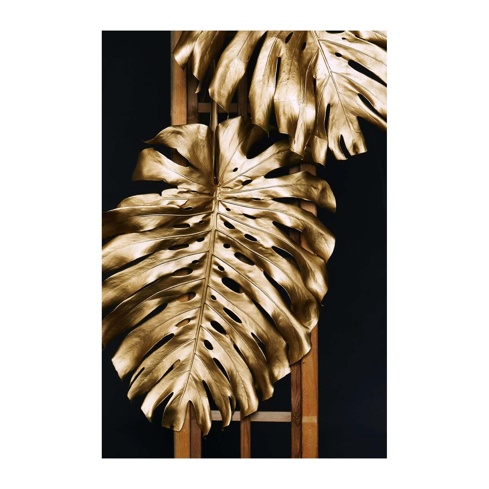 Elegant Gold Monstera Leaf Wall Art