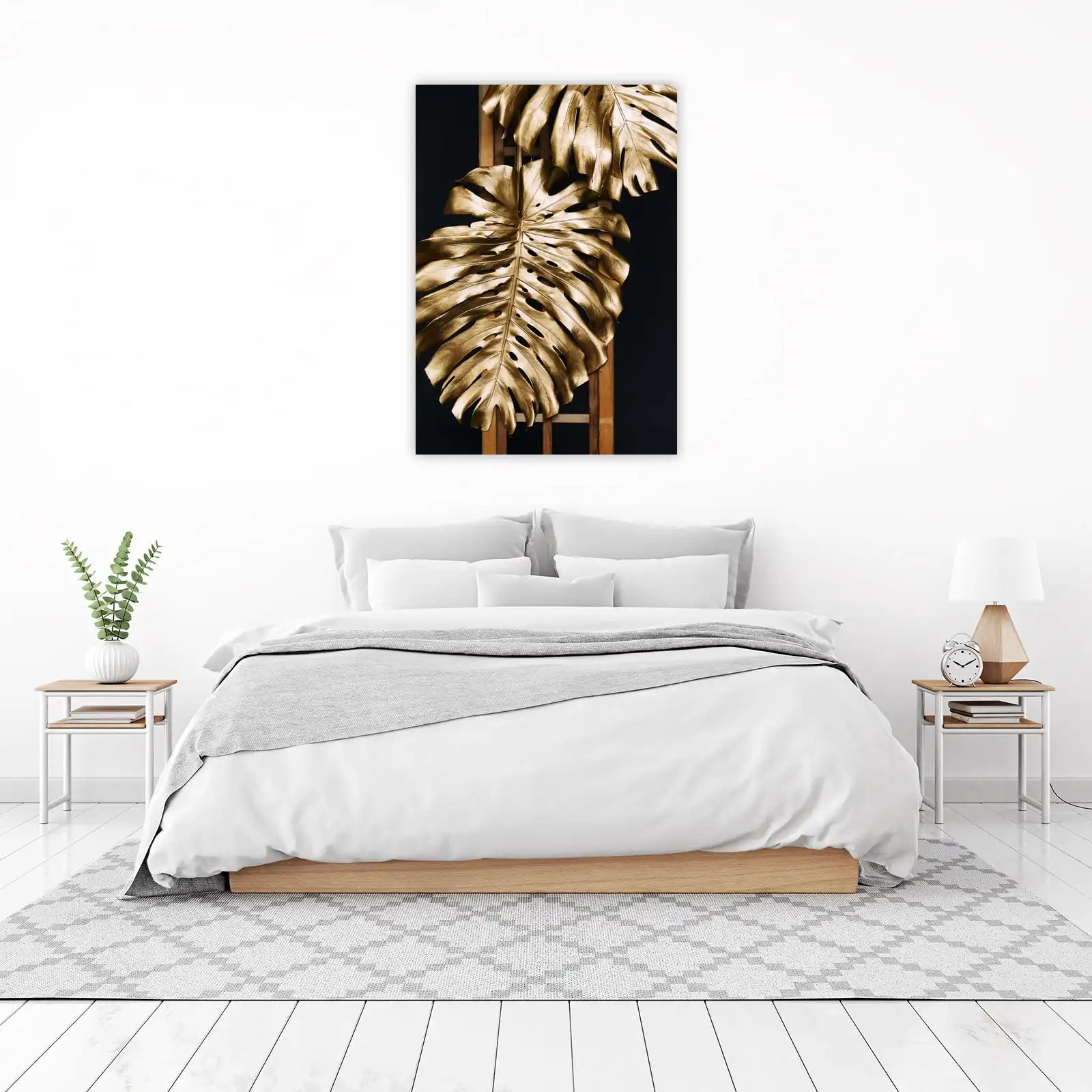 Elegant Gold Monstera Leaf Wall Art