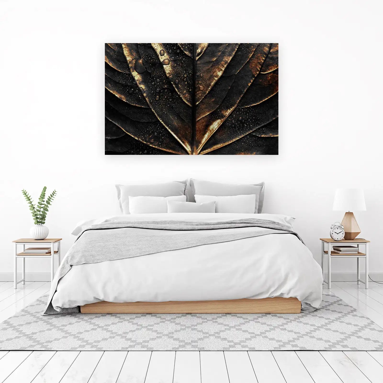 Dark Botanical Raindrops Wall Art