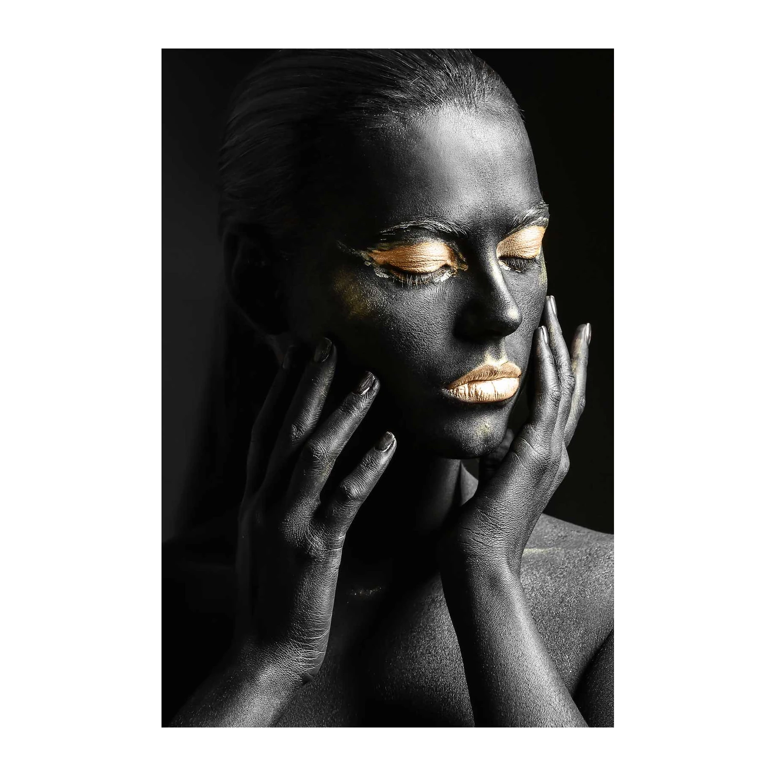 Golden Dreams Black Face Art Wall Art