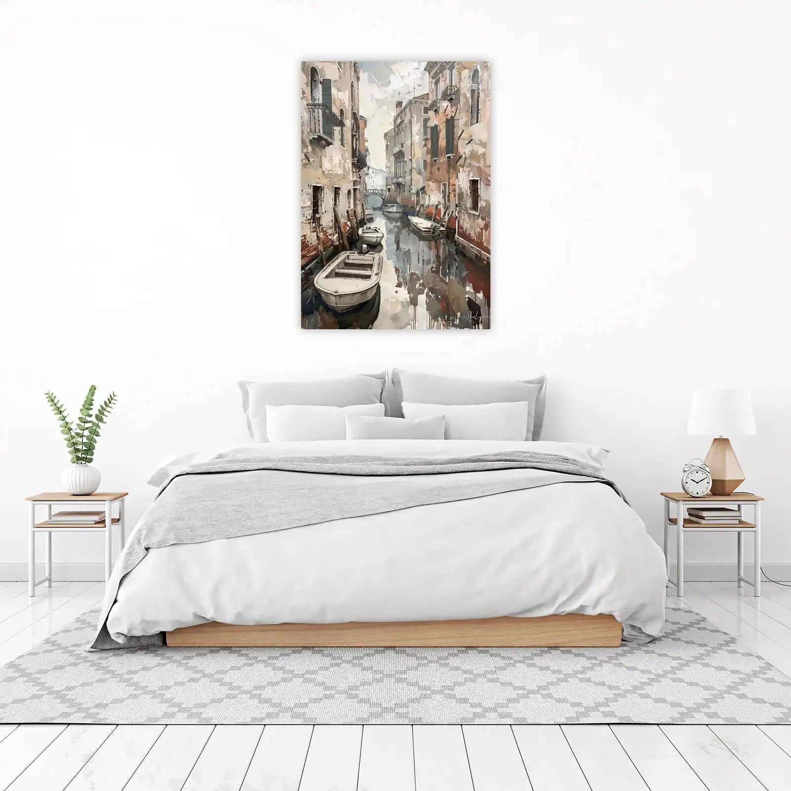 Venetian Canal Boats Textured Wall Art