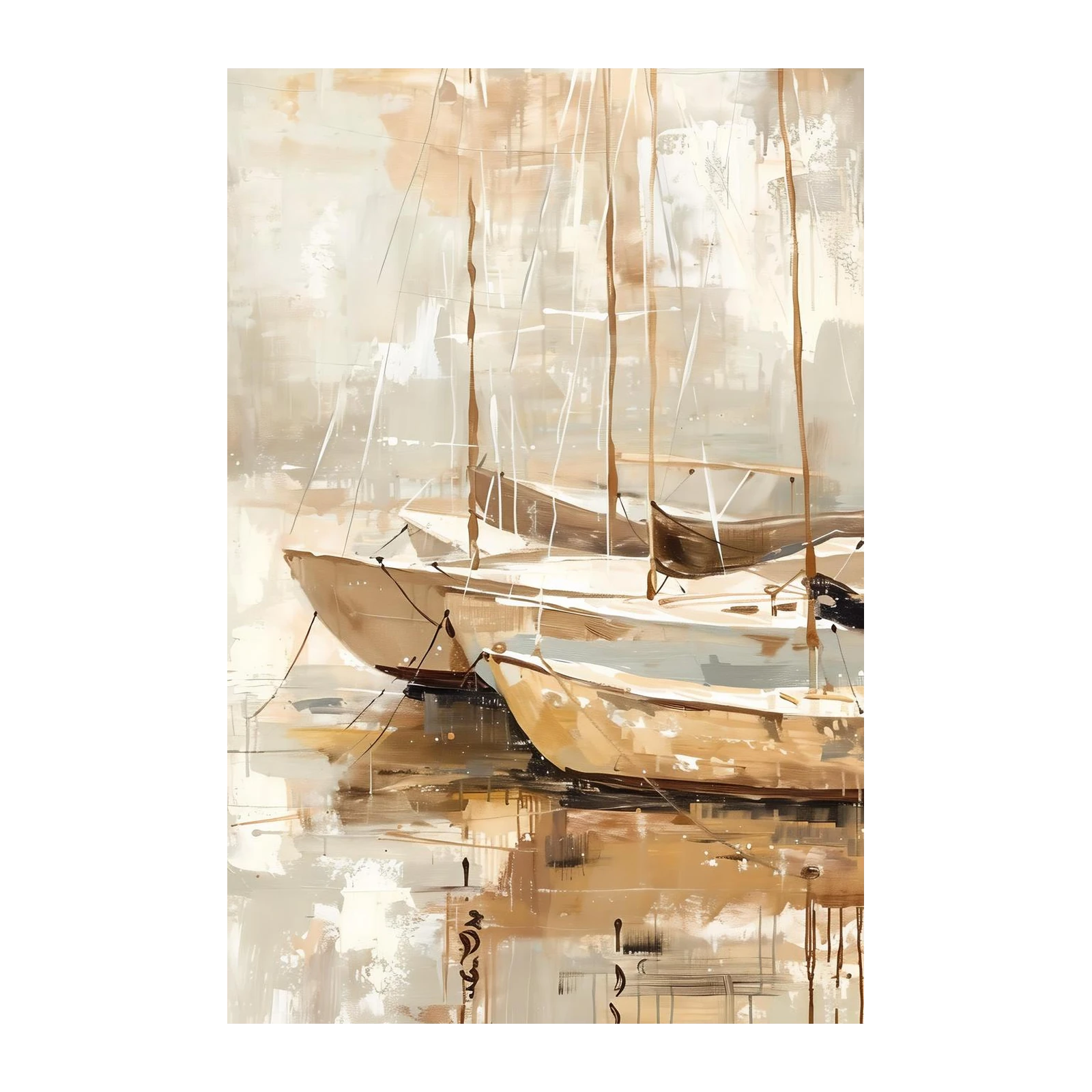 Abstract Sailboat Serenity Wall Art