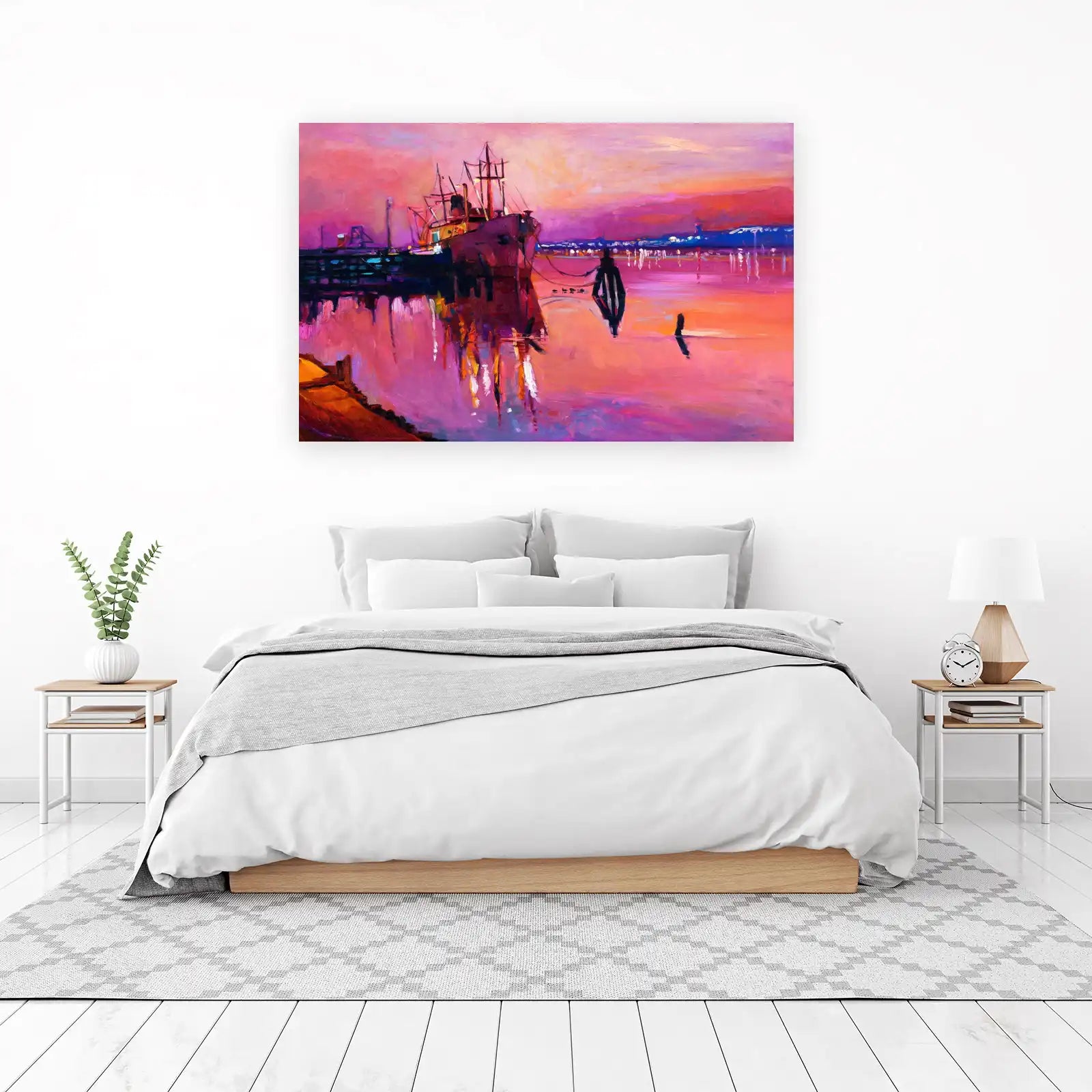 Vibrant Harbor Sunset Wall Art