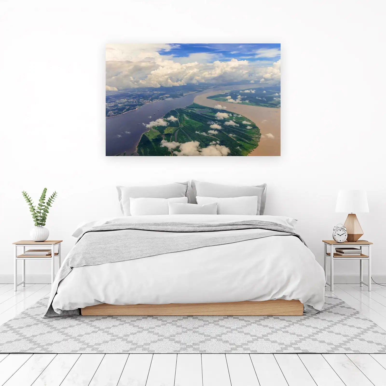 Majestic River Confluence Aerial Wall Art