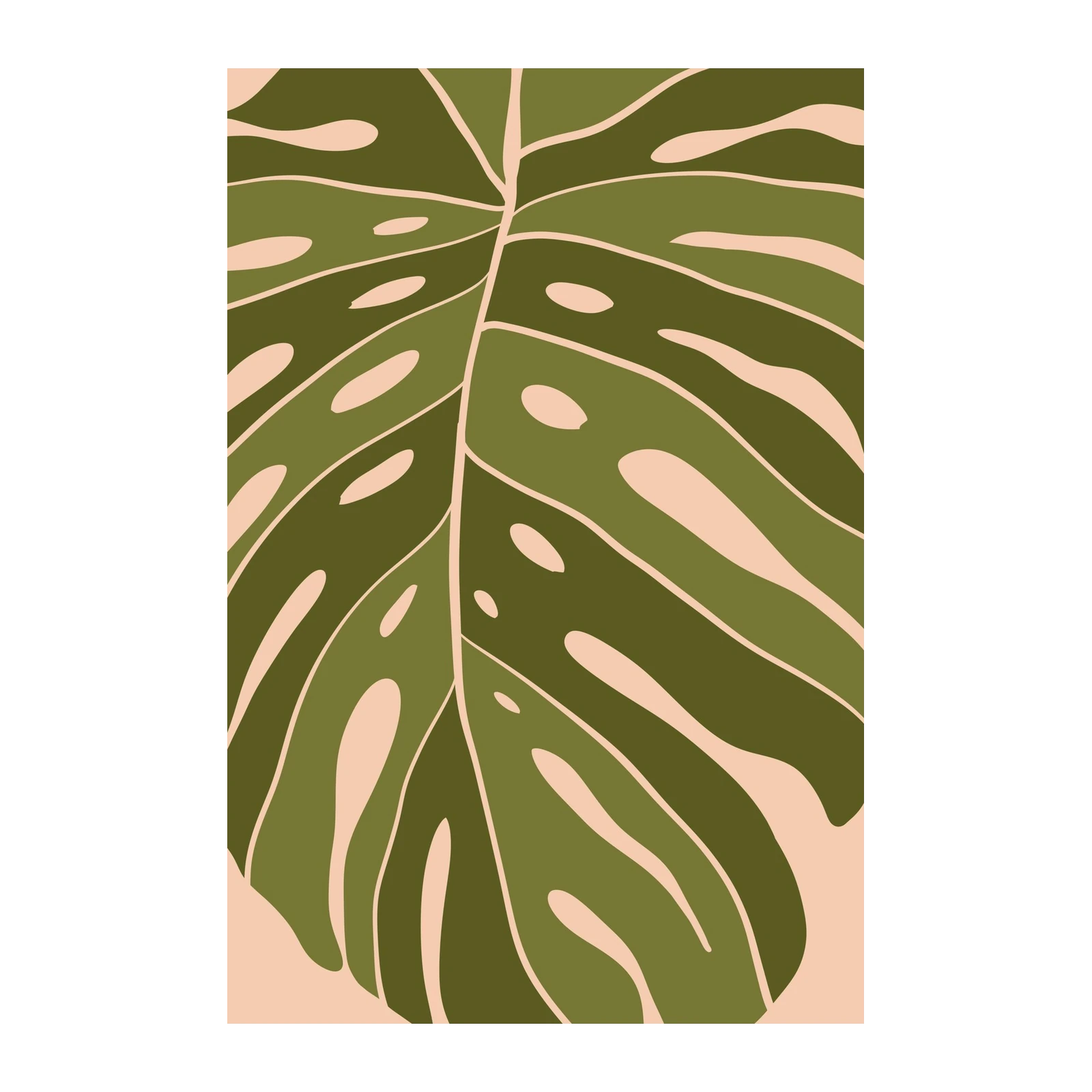 Monstera Leaf Boho Green Wall Art