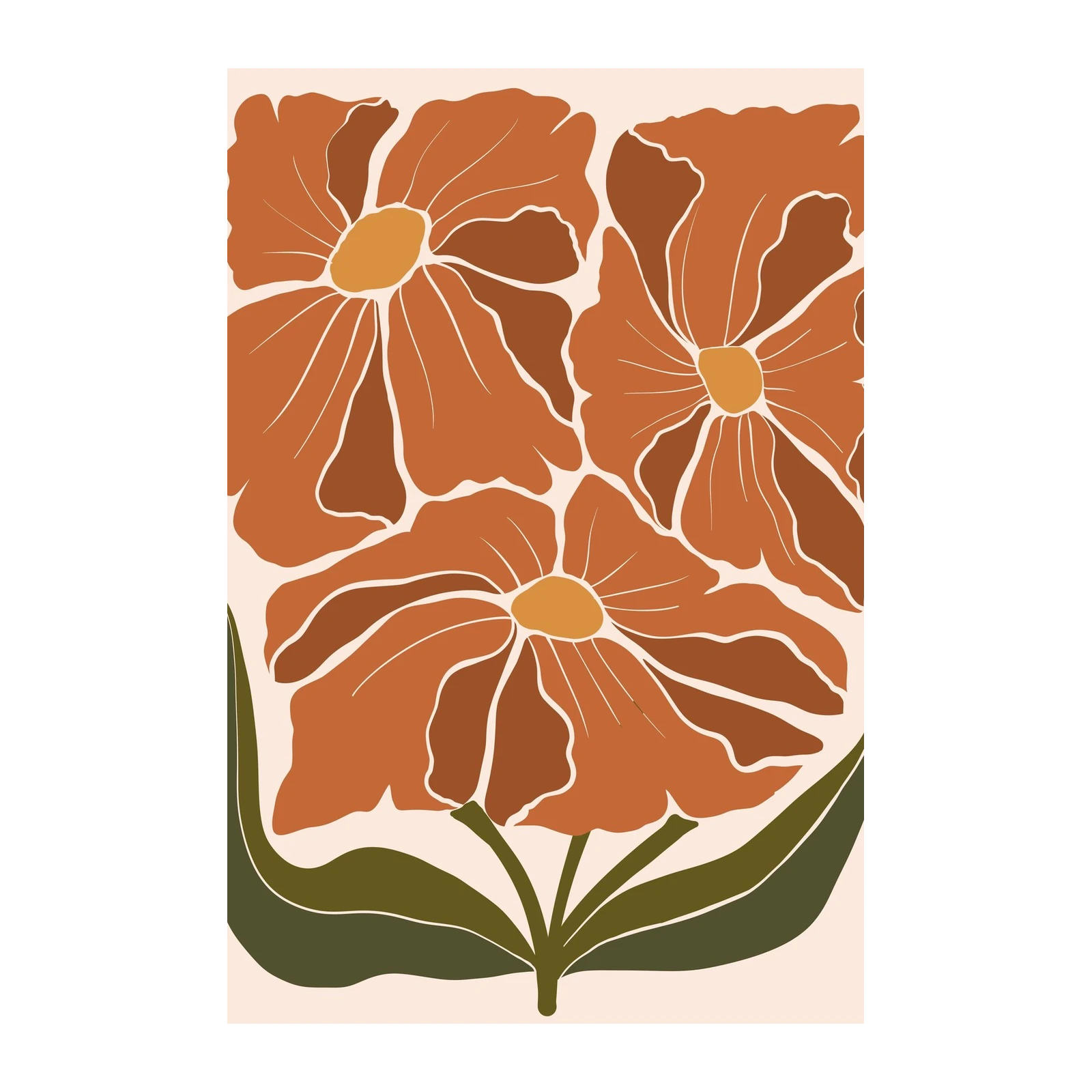 Boho Floral Wall Art Wall Art