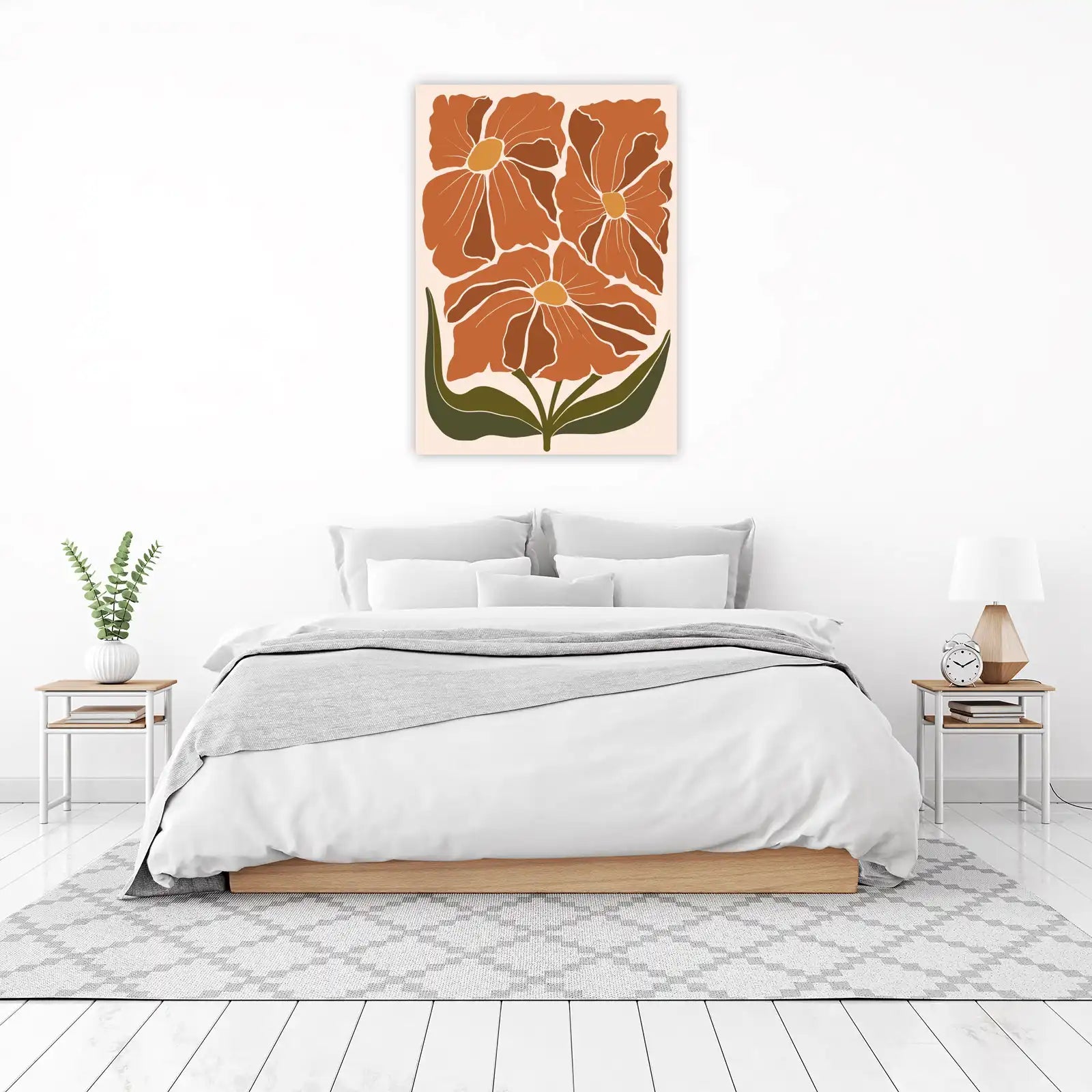 Boho Floral Wall Art Wall Art