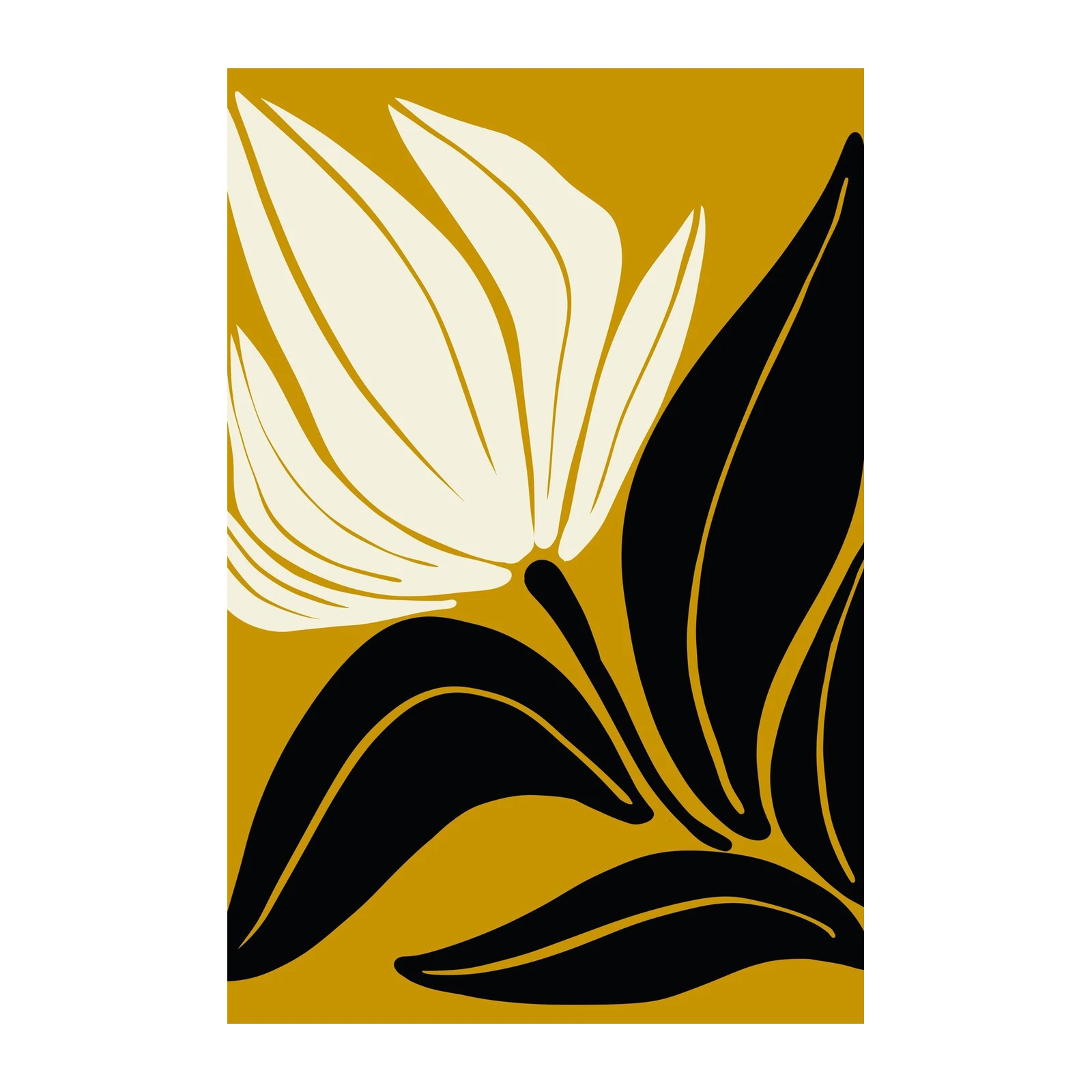 Botanical Bloom Mid-Century Modern Wall Art