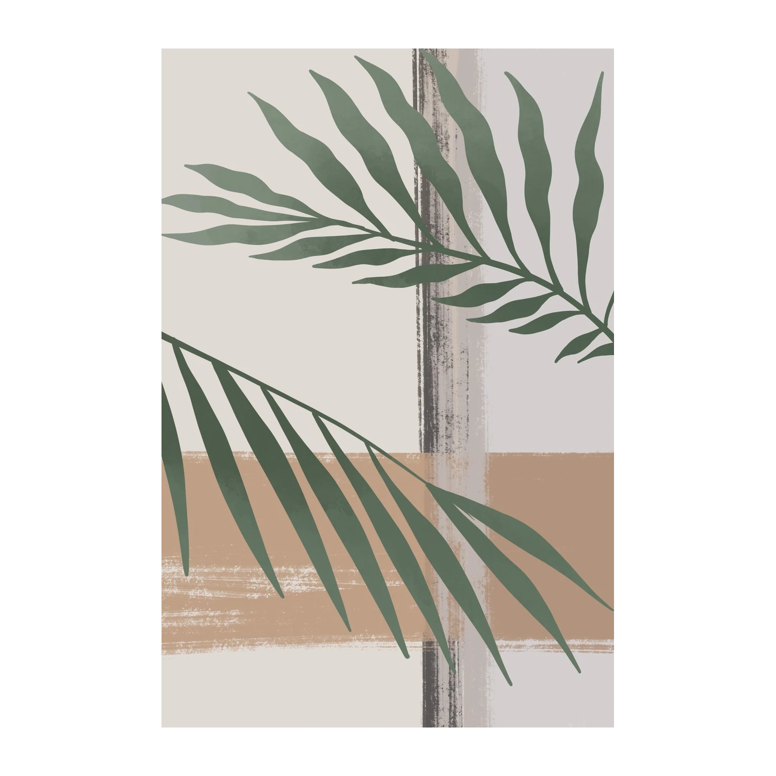 Boho Palm Leaf Abstract Wall Art