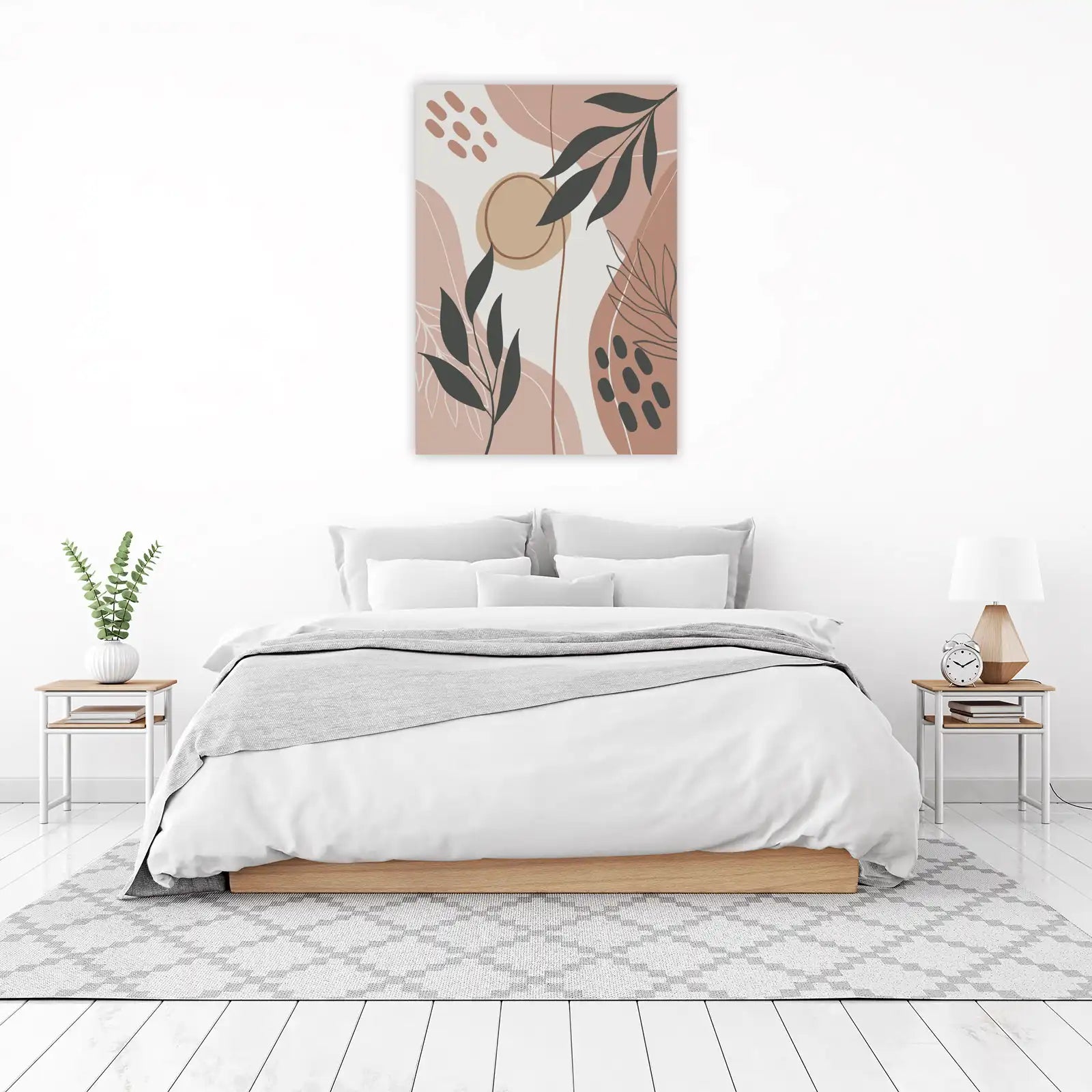 Boho Abstract Botanical Leaf Wall Art
