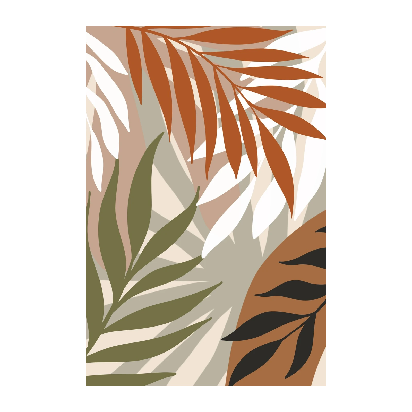 Boho Tropical Leaf Abstract Wall Art