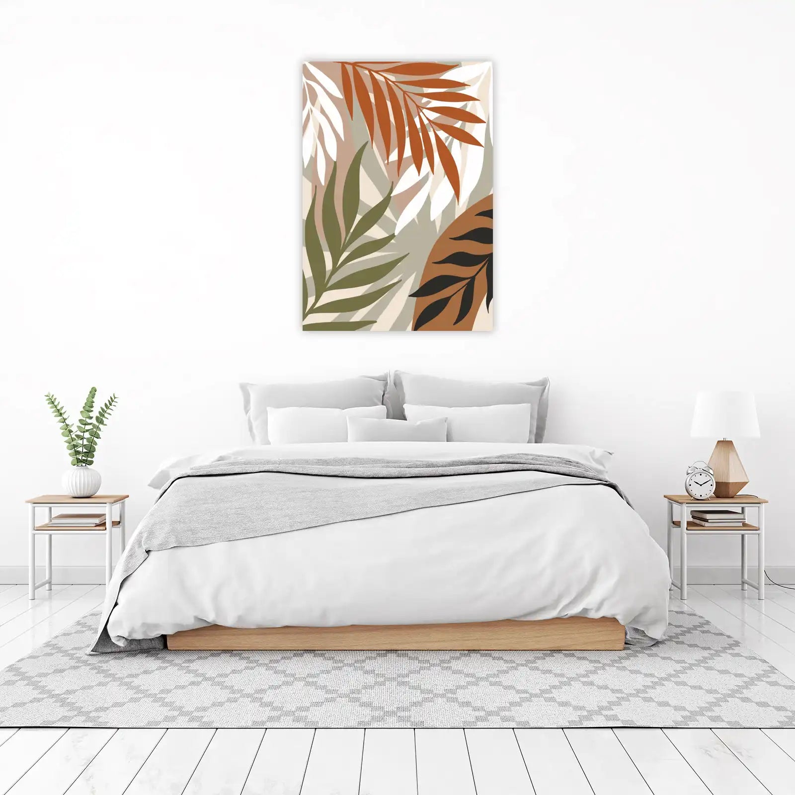 Boho Tropical Leaf Abstract Wall Art