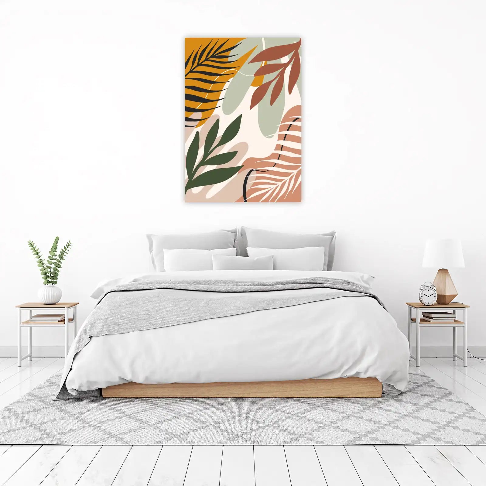 Boho Abstract Botanical Leaf Wall Art