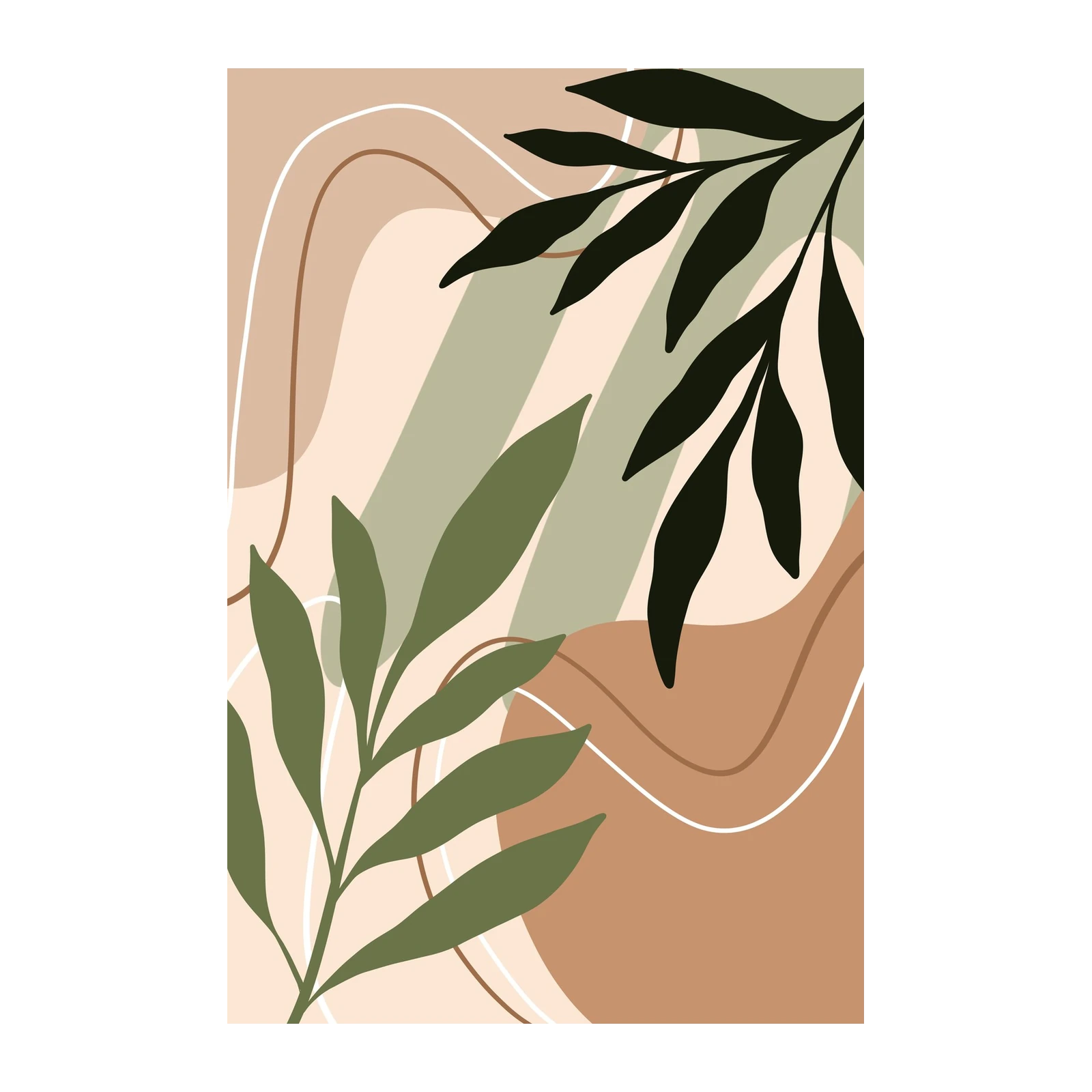Abstract Botanical Mid-Century Wall Art
