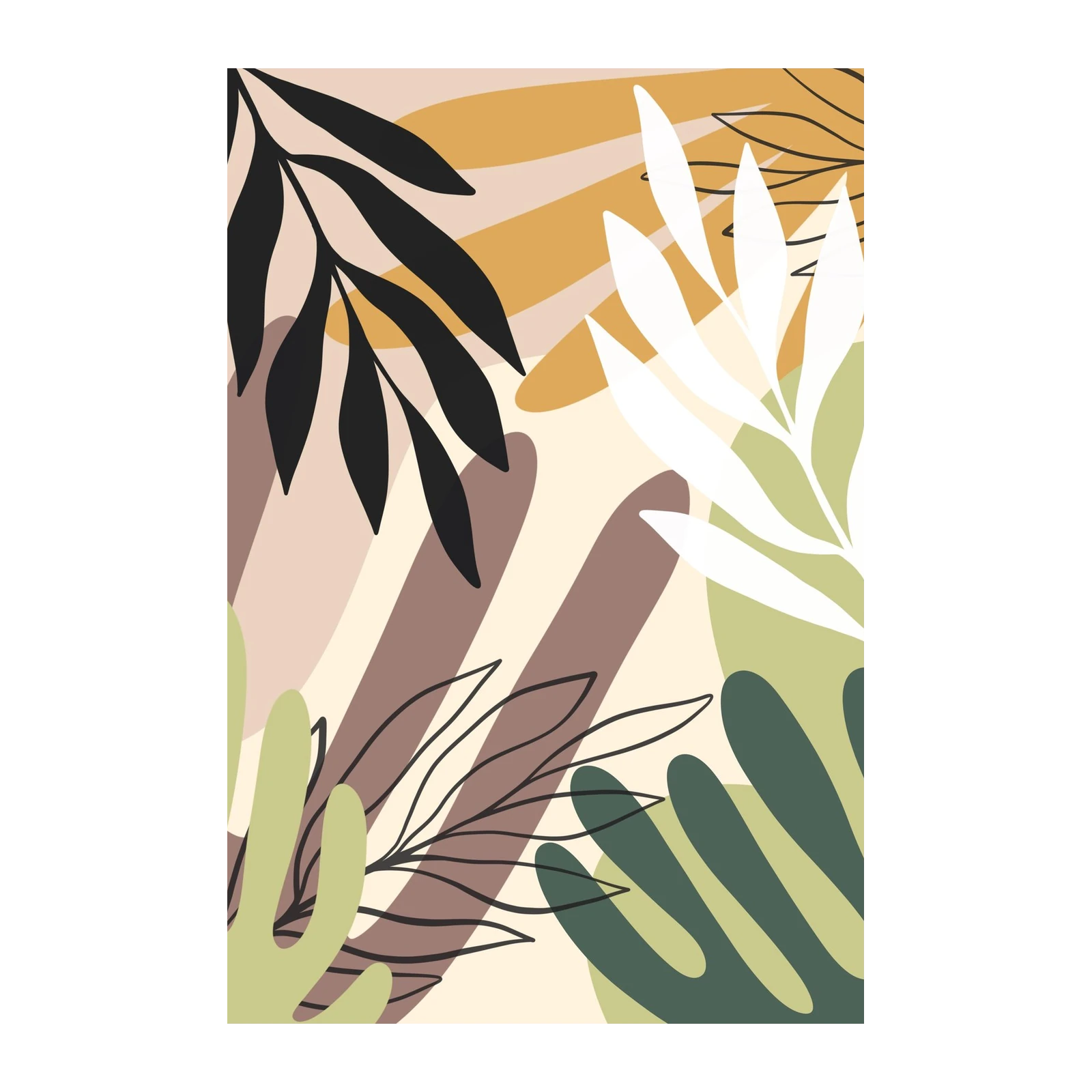 Mid-Century Botanical Abstract Wall Art