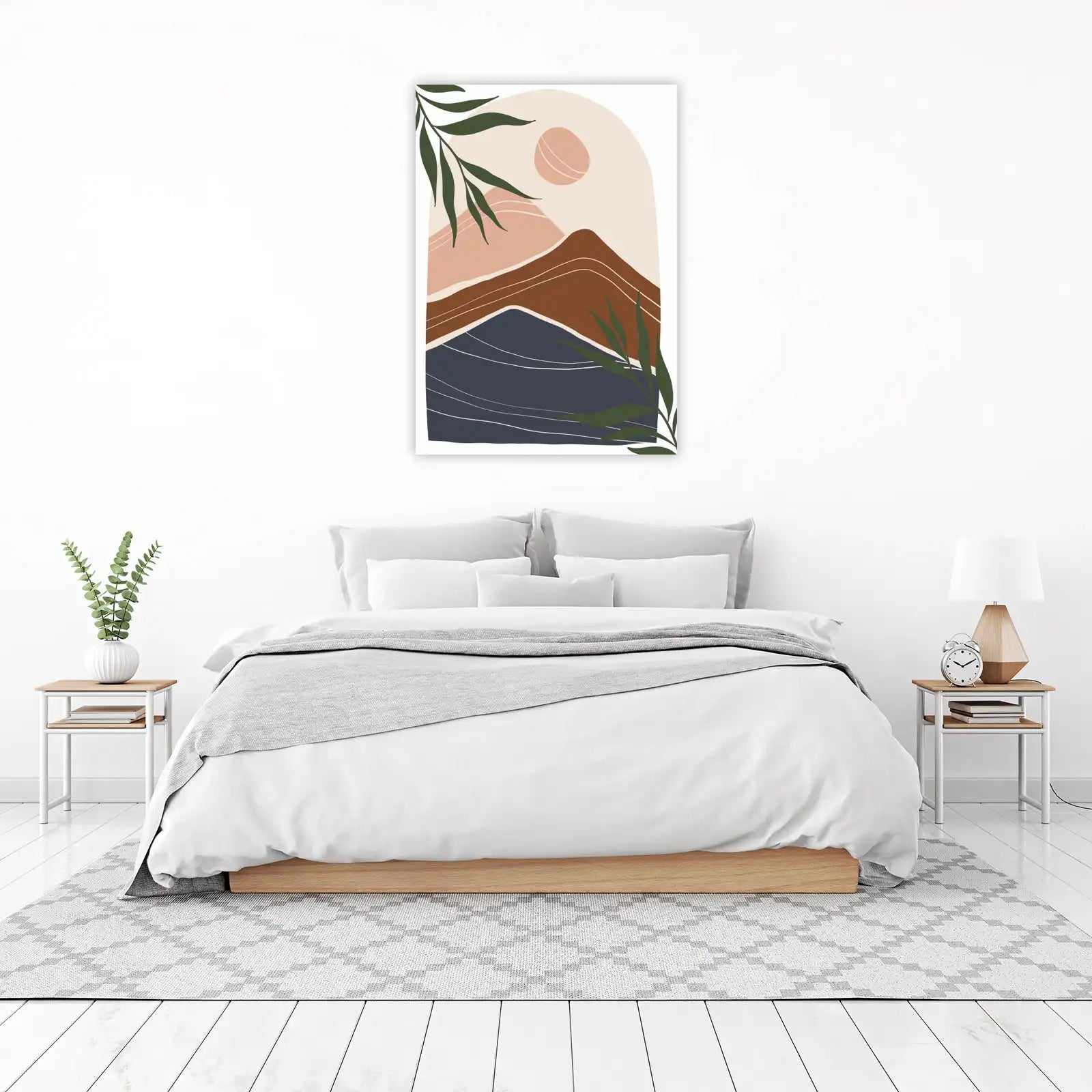 Bohemian Mountain Sun Abstract Wall Art