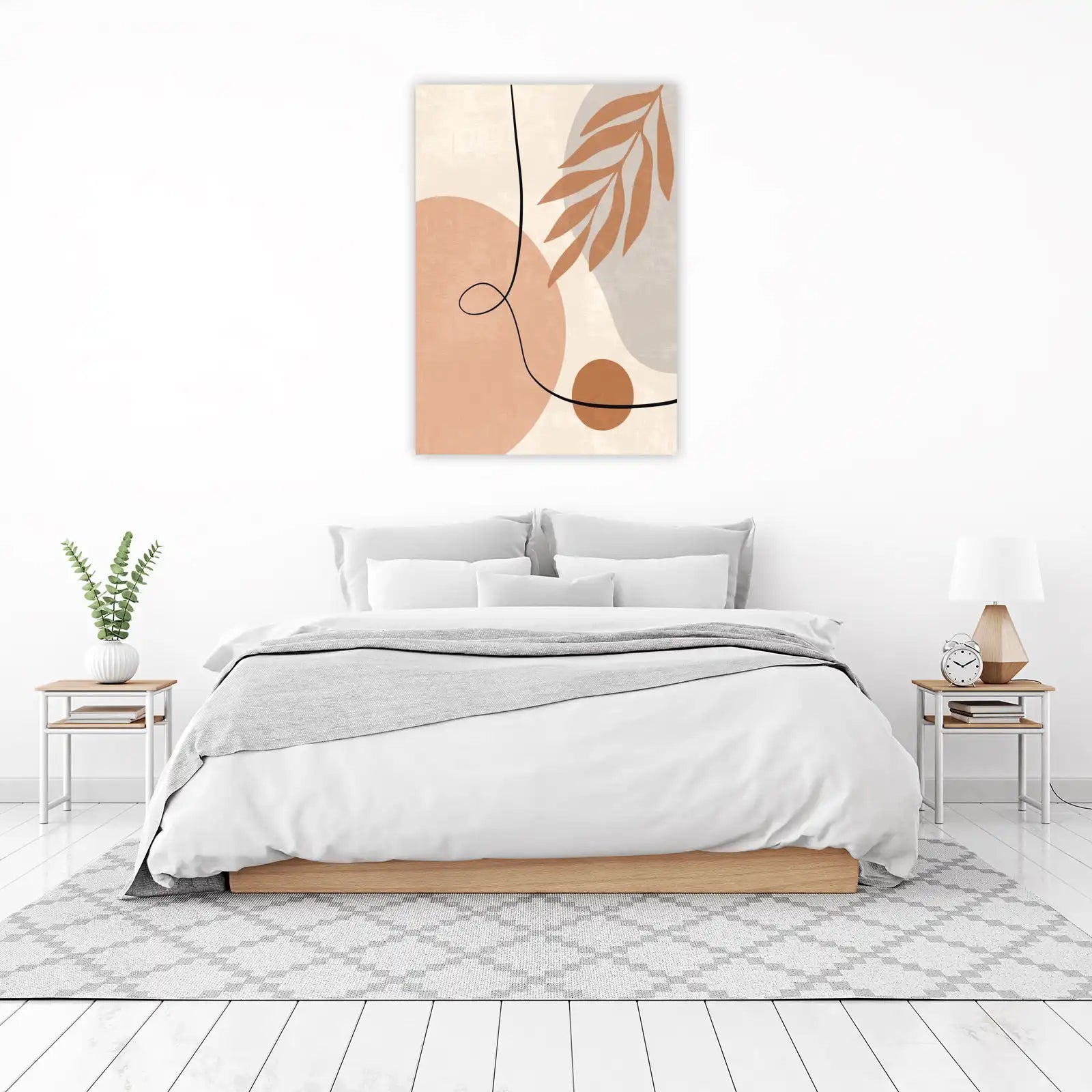 Boho Abstract Botanical Leaf Wall Art